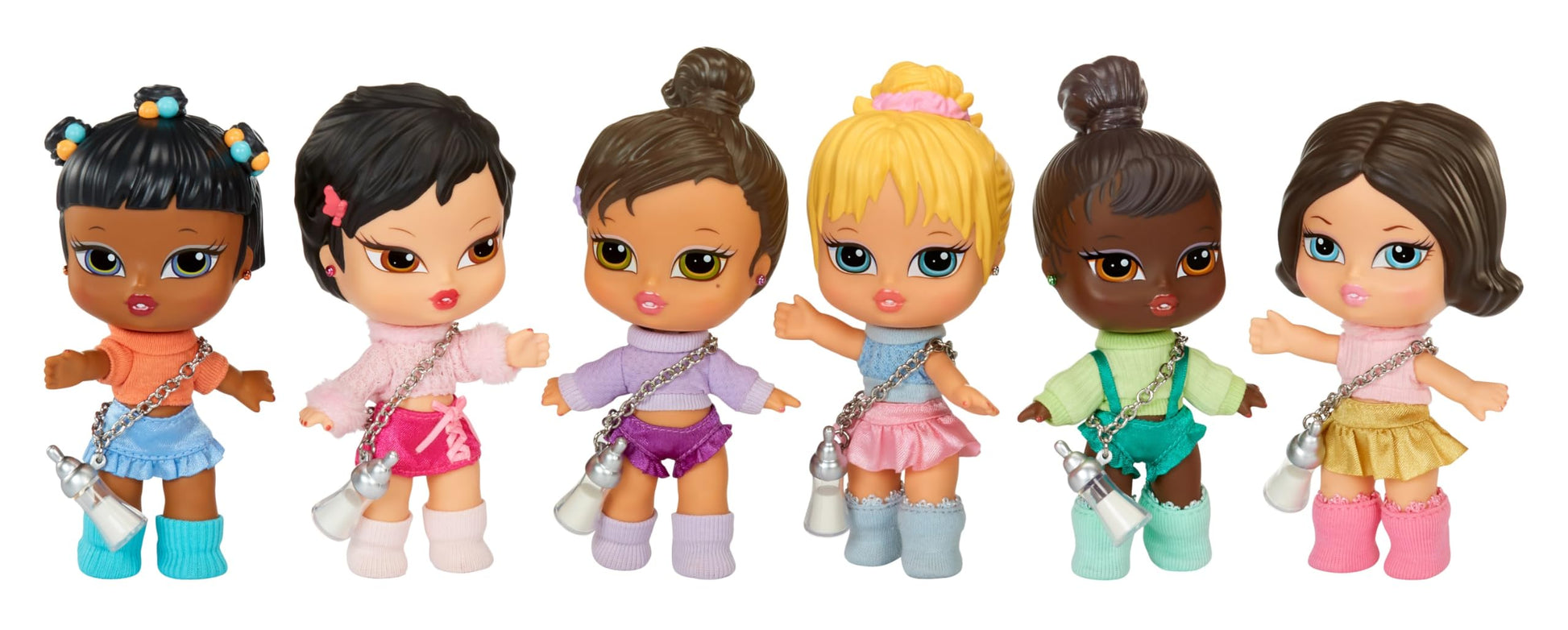 Bratz Muñeca Babyz Runwayz - Felicia - Coleccionable con Accesorios - Incluye un Collar Que Funciona como Llavero - Regalo Ideal para Niñas