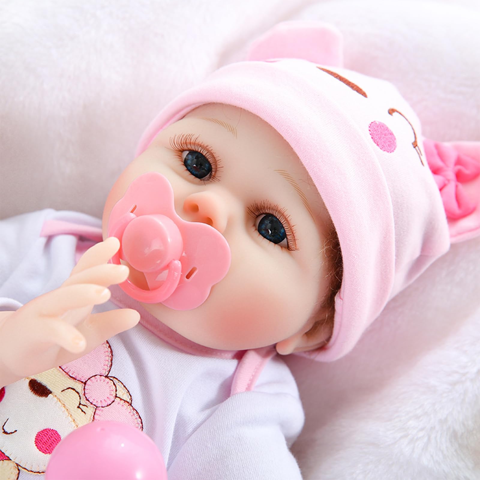 Muñeca Realista de Bebe Reborn MNJKJHL 45cm con Accesorios para Regalo de Cumpleaños