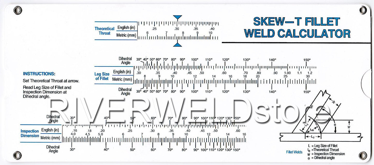 Calibrador de Soldadura RIVERWELD Skew-T Vertical Inspección de Ángulo