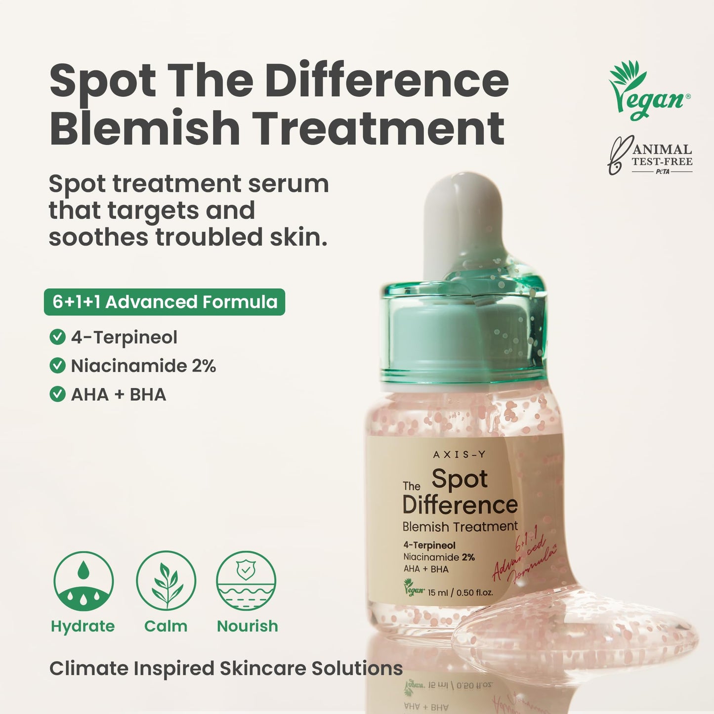 AXIS-Y Spot the Difference Blemish Treatment - Tratamiento anti brotes e imperfecciones para pieles sensibles, grasas y propensas al acné 15ML