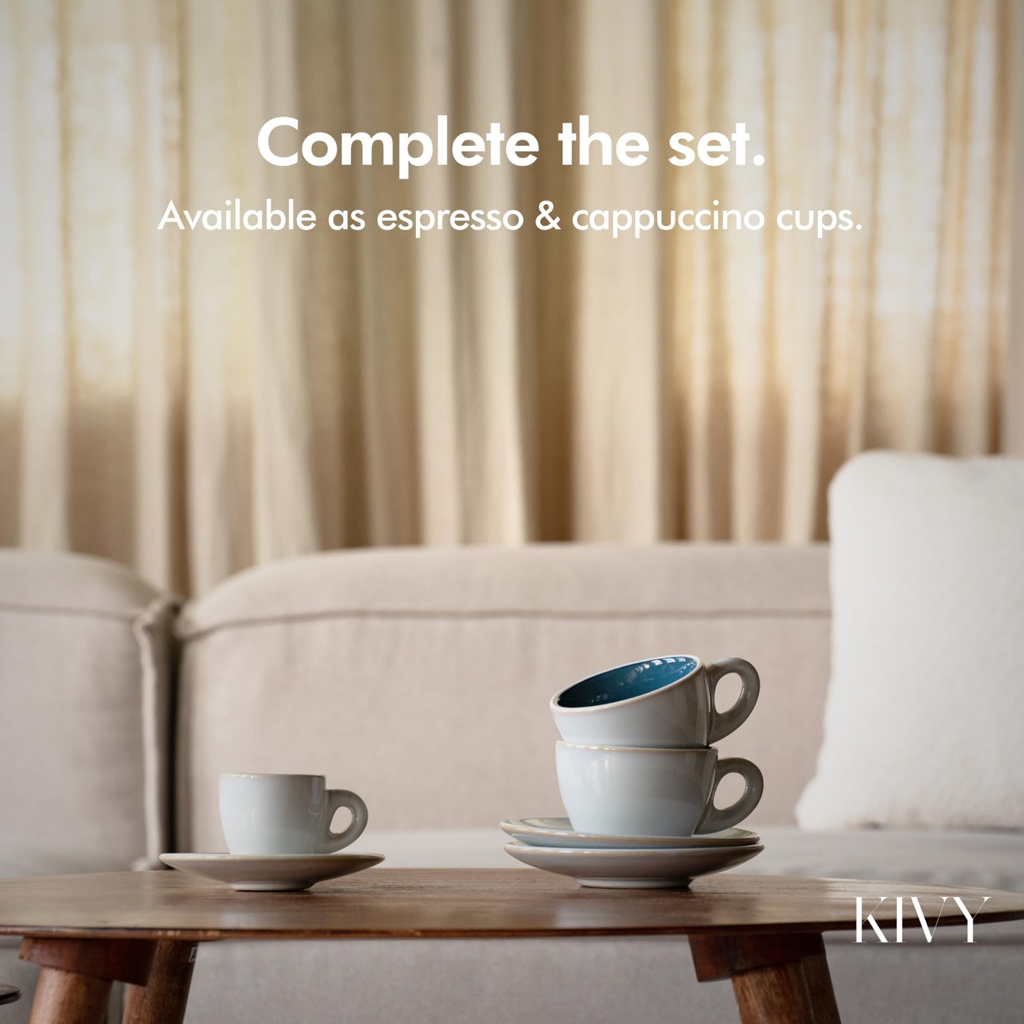 KIVY Juego de 4 tazas de capuchino [6 onzas] - Juego de tazas de capuchino de gres de pared gruesa para arte latte - Tazas de latte - Taza de latte - Taza de latte - Taza de latte - Taza de latte -