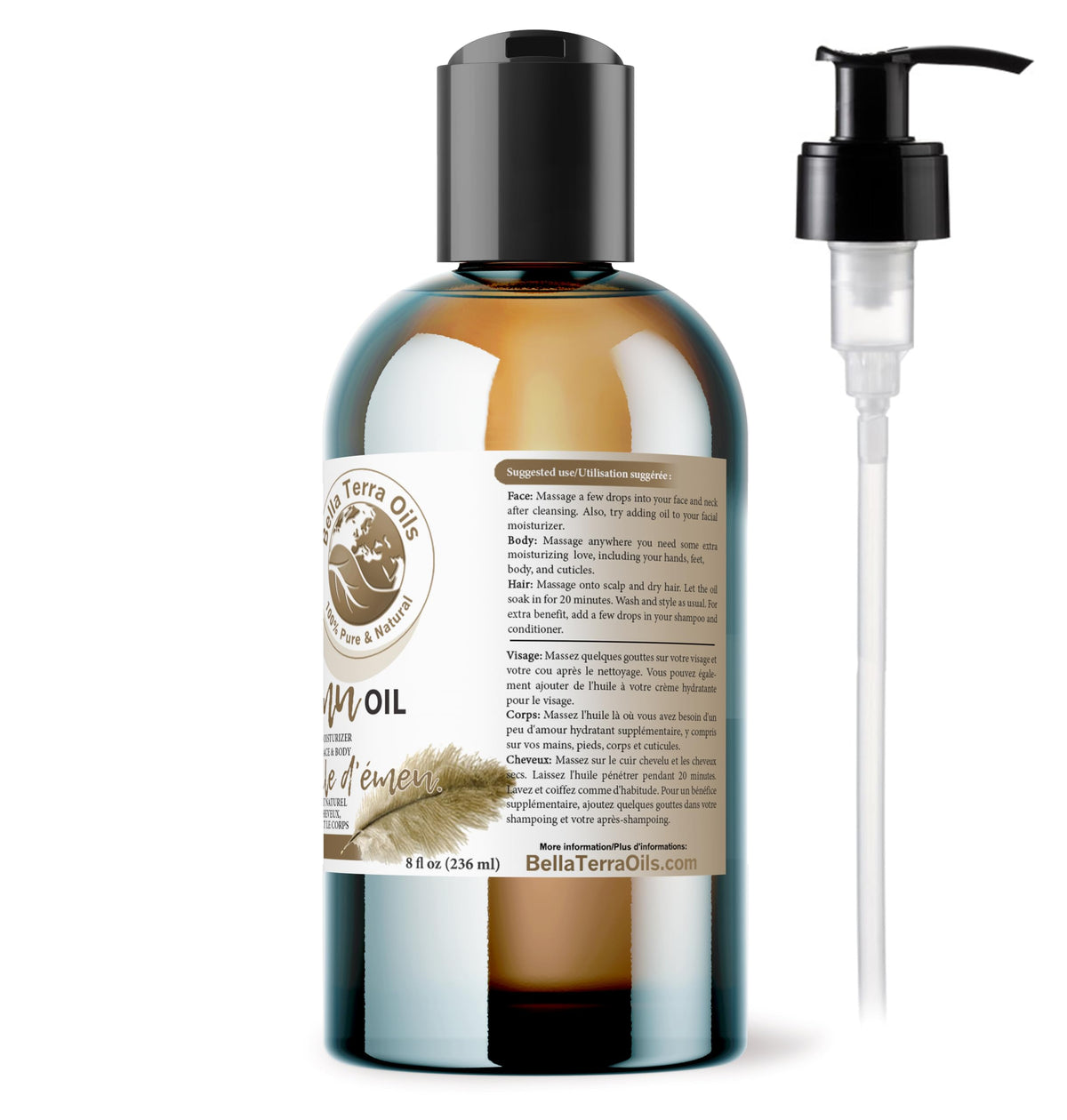 NEW Emu Oil. 8oz. Australian. Fully Refined. Organic. 100% Pure. Hair Growth Oil. Hexane-free. Reduces Inflammation. Prevents Hair Loss. Natural Moisturizer. For Hair, Skin, Nails, Stretch Marks.