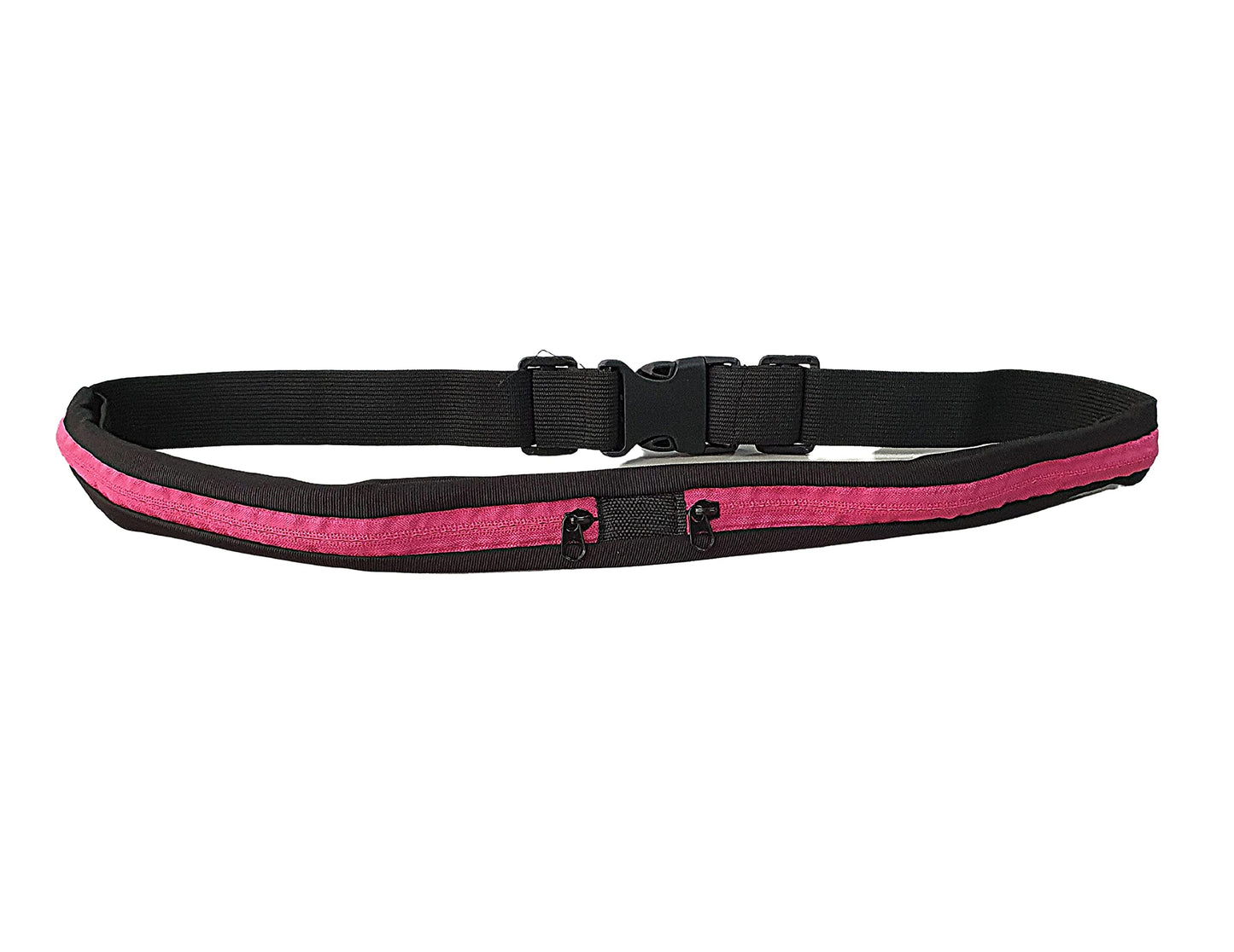 Cangurera Deportiva, Riñonera para Hombre Mujer, porta celular, Cinturón para correr, Discreto y ligero, Cinturón Elástico, con bolsas impermeables. (Rosa)