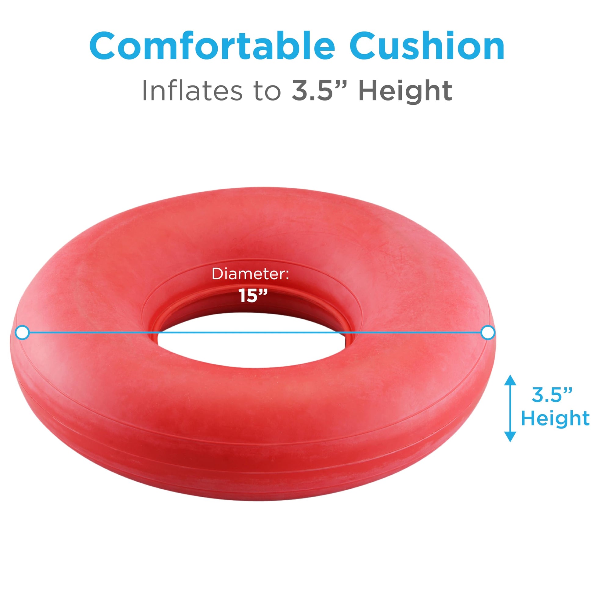 Cojín Inflable Nova Rojo Goma Duradera Fácil de Limpiar 18 Pulgadas