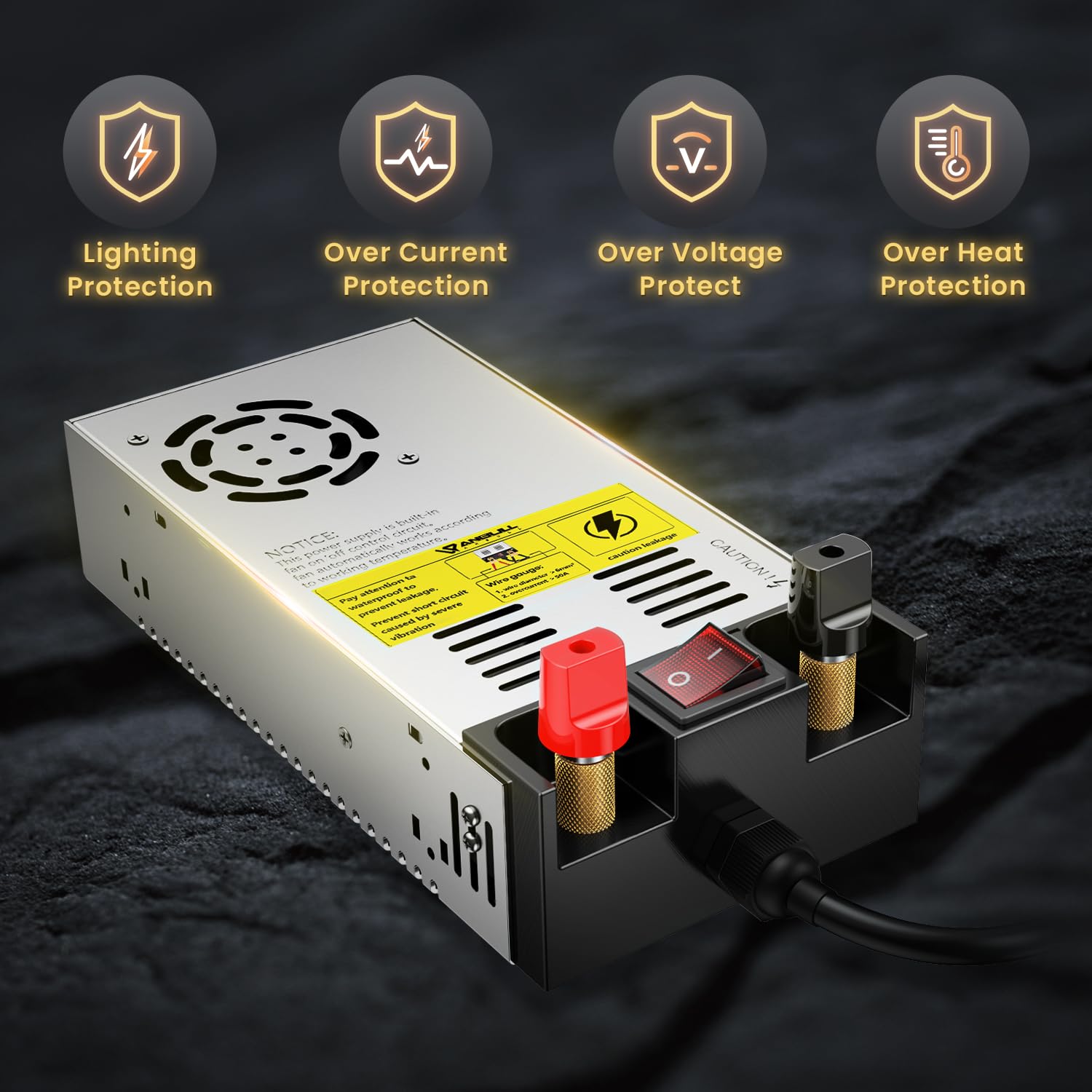Convertidor Anbull 600W 50A con Interruptor de Encendido/Apagado