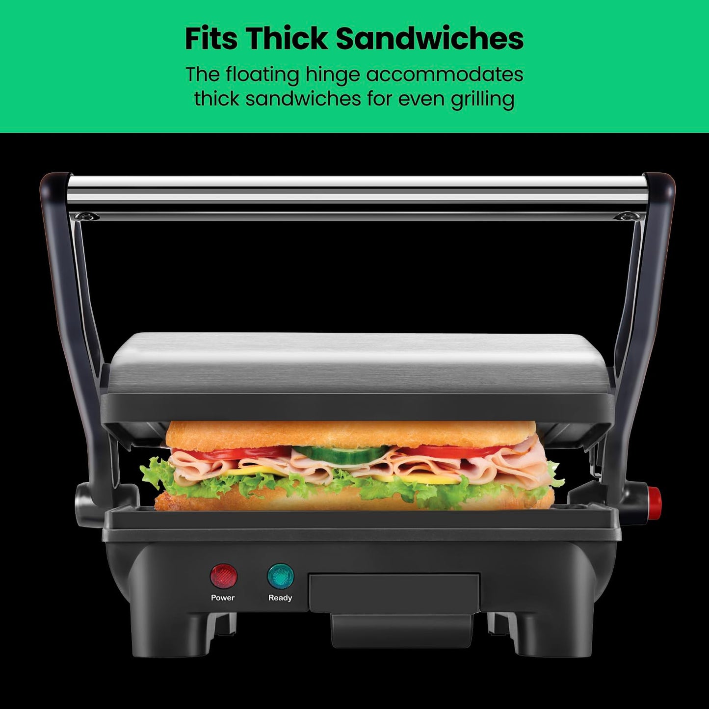 Chefman RJ02-180 Parrilla, Prensa Panini Grill y Gourmet Sandwich Maker