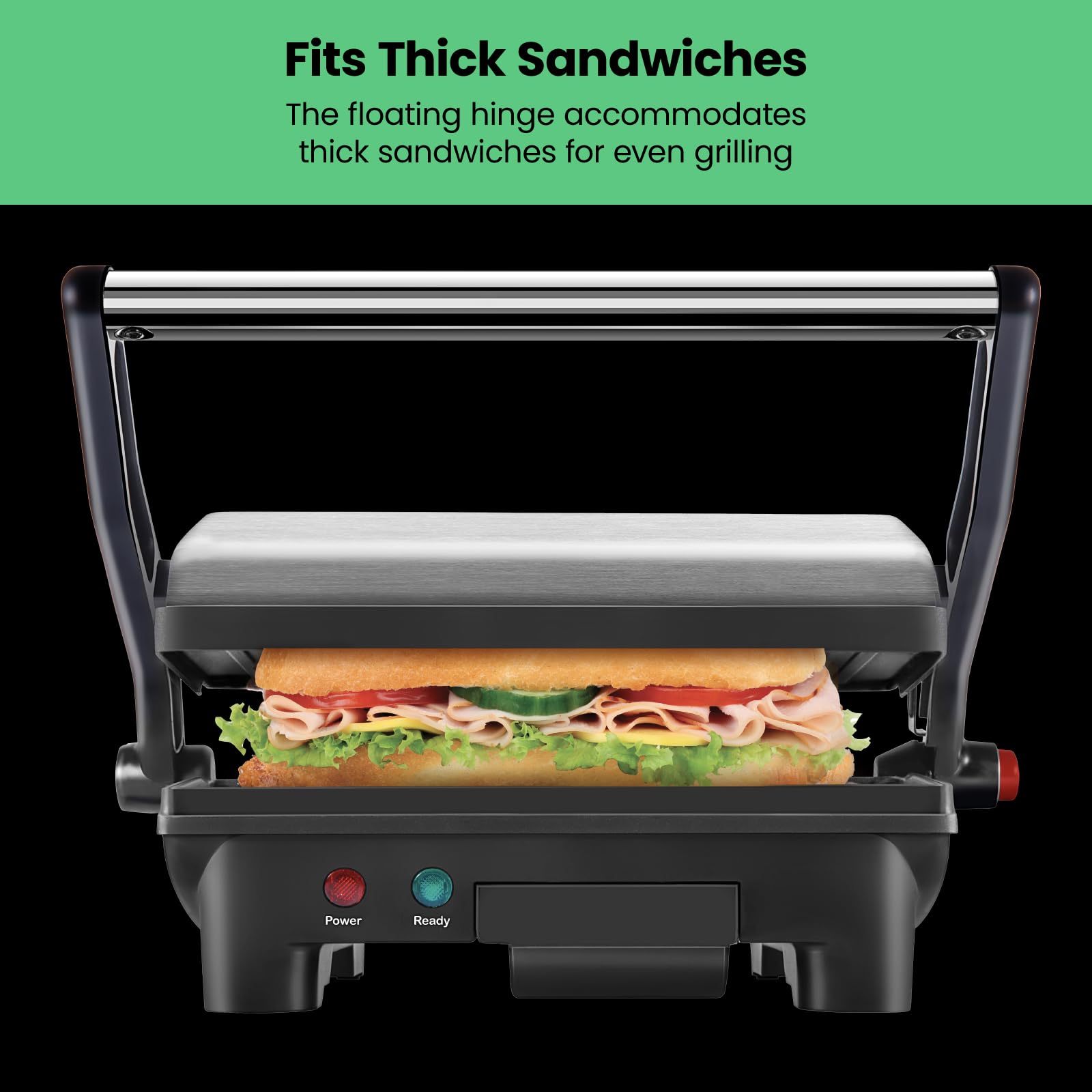 Chefman RJ02-180 Parrilla, Prensa Panini Grill y Gourmet Sandwich Maker
