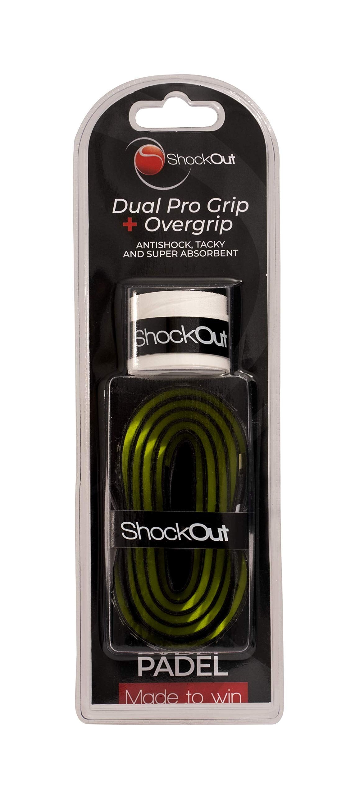 Grip Dual Pro + Overgrip ShockOut Negro para Raqueta de Padel