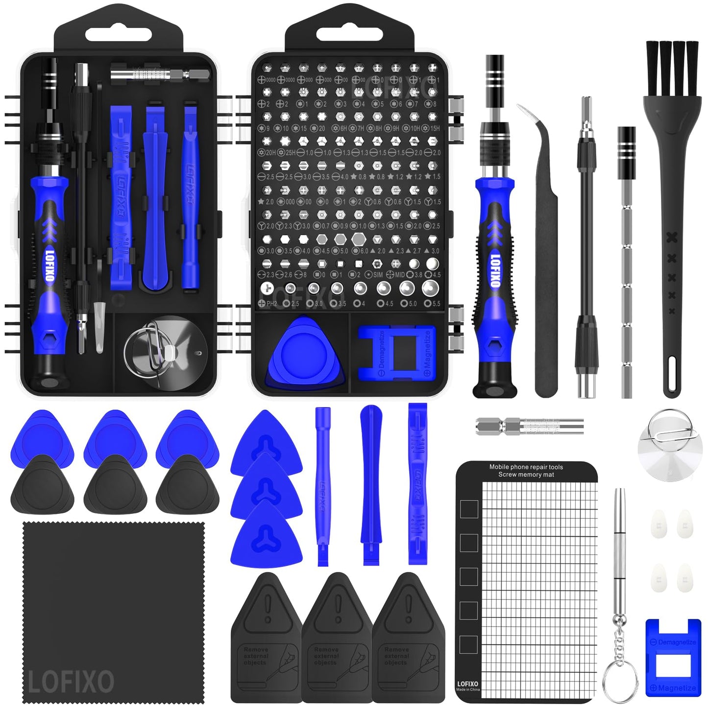 Kit de Herramientas Manuales Lofixo Multifunción 133pc para Macbook Celular PS4 Xbox Joyero Relojero Lentes