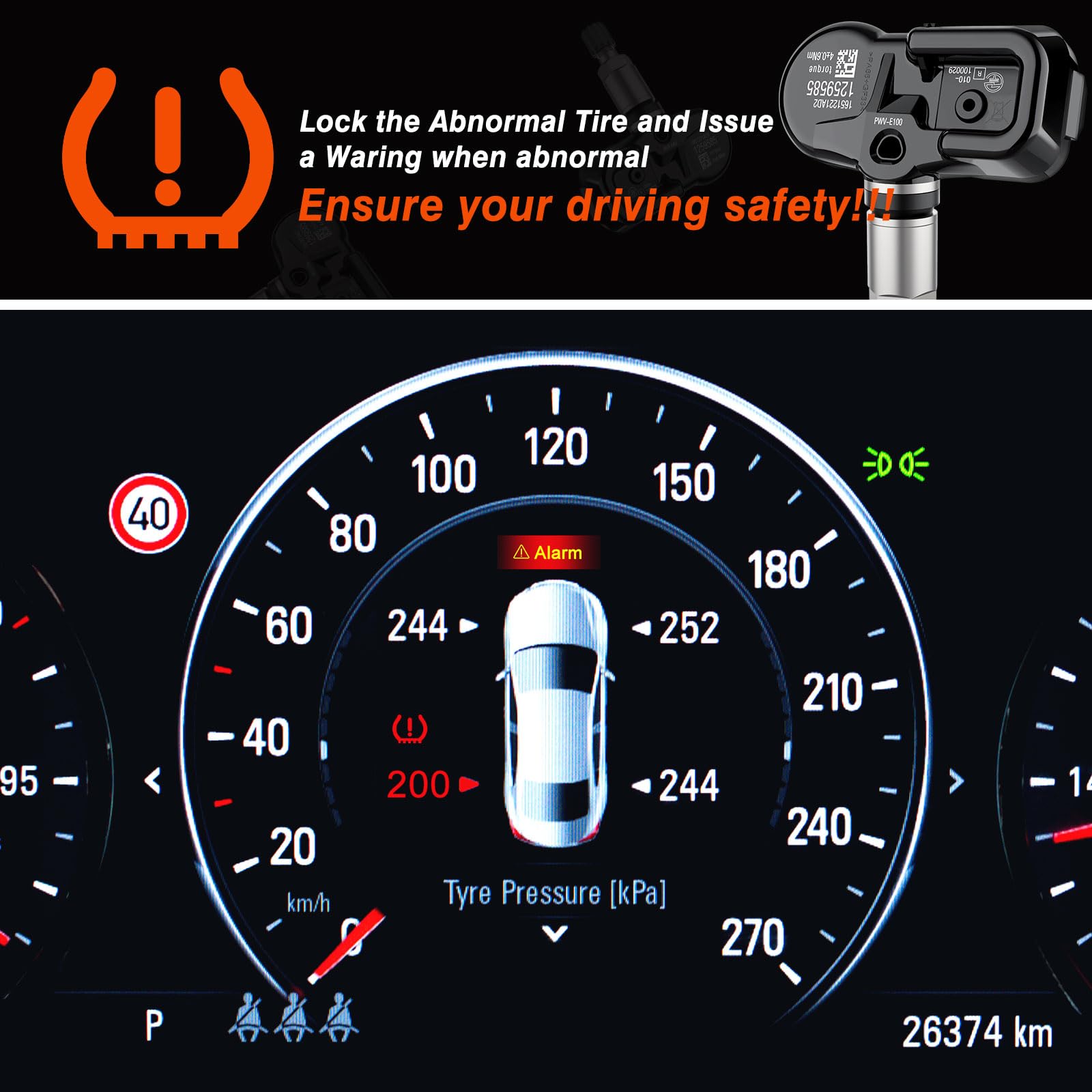 Sensor TPMS para Monitoreo de Presión de Neumáticos para Toyota y Lexus 315MHz 4 Piezas