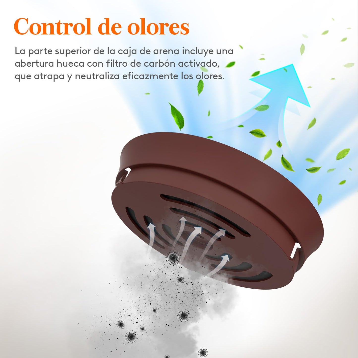 Lifewit Caja de Arena con Planta sintética y Pala para Gatos Grandes, Bandeja de Arena Oculta en Esquina con Control de olores y Filtro de Carbono en salón/Dormitorio/baño, Marrón