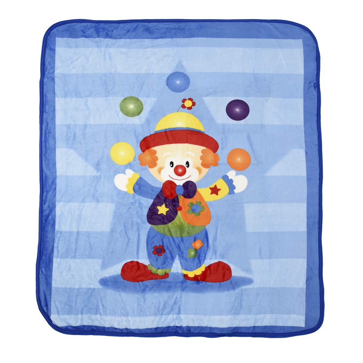 Cobija para bebe niño, calientita con forro de borrega, 1 M X 1.13 M. (Payasito)