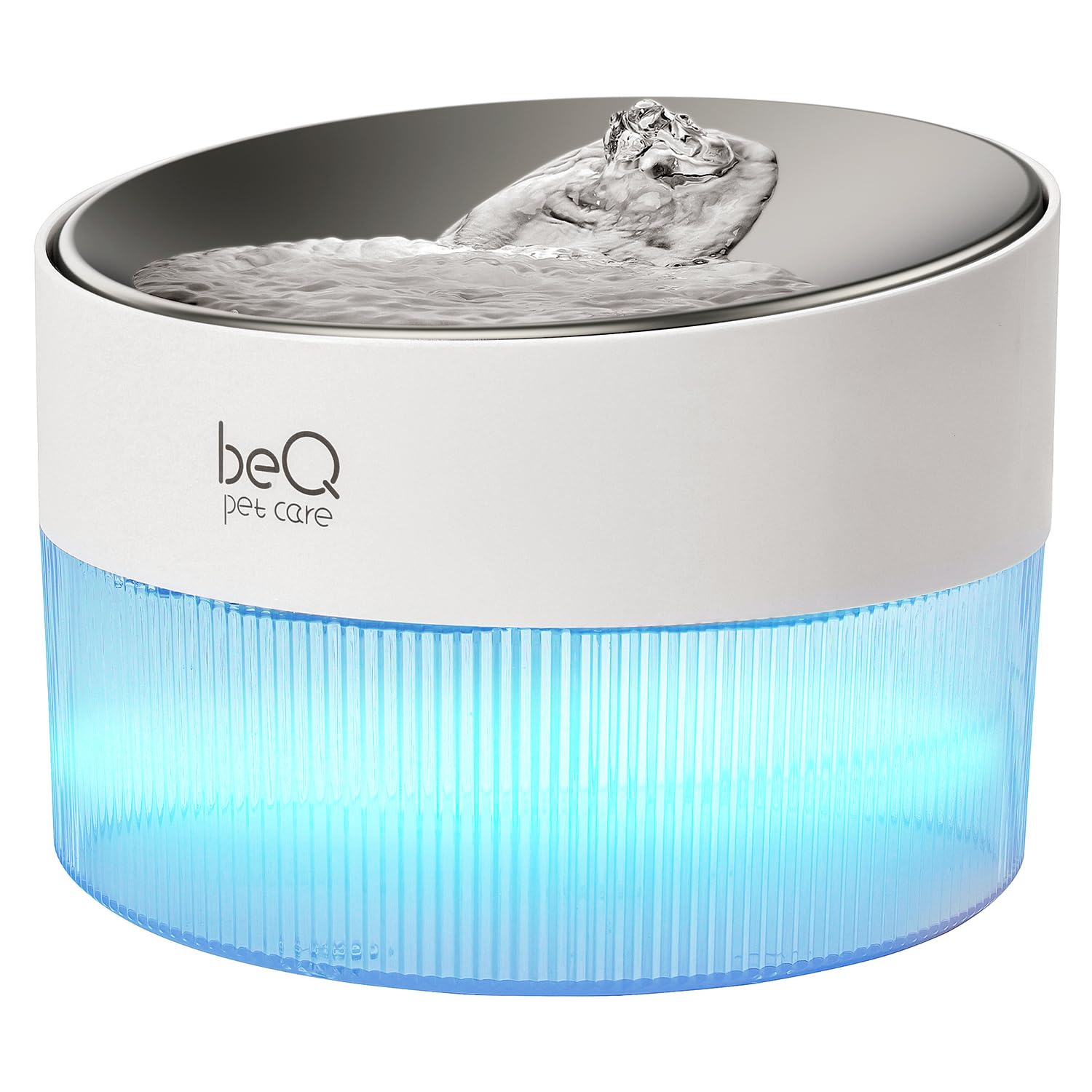 BEQ Fuente de agua automática para gatos, 2.5 l/84 onzas, dispensador de agua para mascotas, de acero inoxidable ultra silencioso, sin BPA, nivel de agua visible, con un filtro de gran tamaño, adecuado para gatos, perros pequeños y otras mascotas