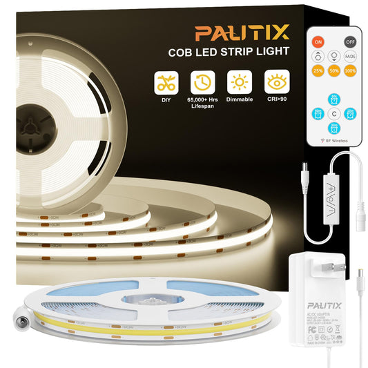 Tira de Luz LED Pautix Blanco Natural Súper Brillante Regulable para Iluminación de Bricolaje en Casa y Oficina