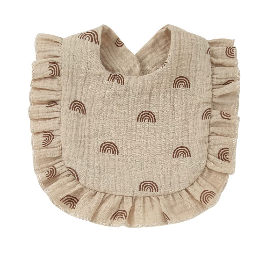 Juego de 4 baberos de muselina sólida para bebé, unisex, para niños y niñas, de algodón, ajustables, para dentición, alimentación