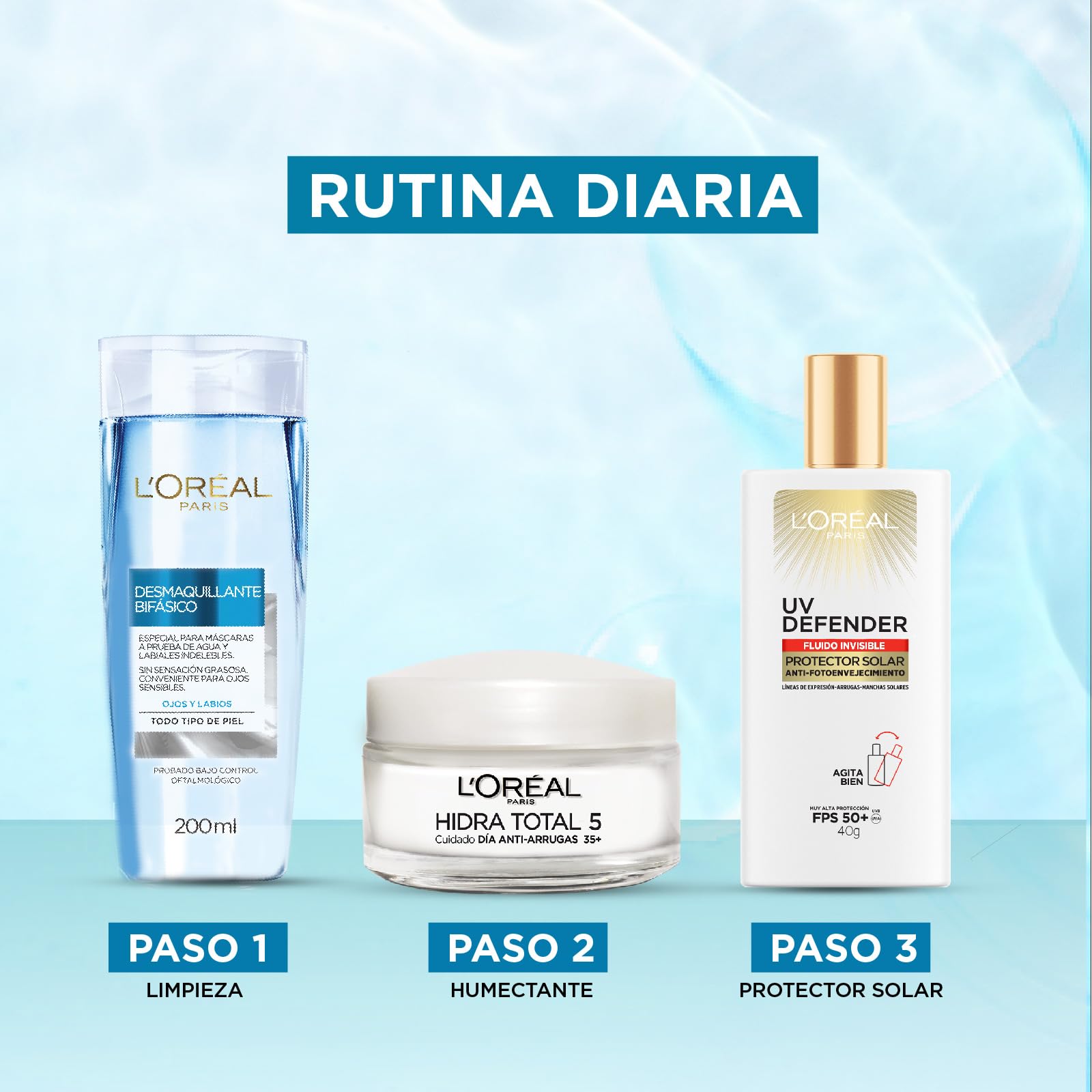 L'Oréal Paris Crema de Día Anti Arrugas Hidra Total 5 con Colágeno, 50ml