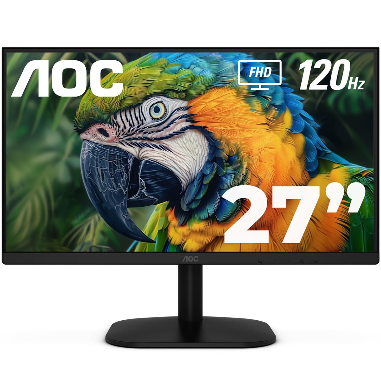 Monitor AOC 27B35H3 de 27", IPS, Full HD, 120Hz, 1ms, Adaptive Sync, HDR, VESA, VGA/HDMI, Bajo Consumo, Sin Parpadeo, Luz Azul Baja, Inclinación Ajustable