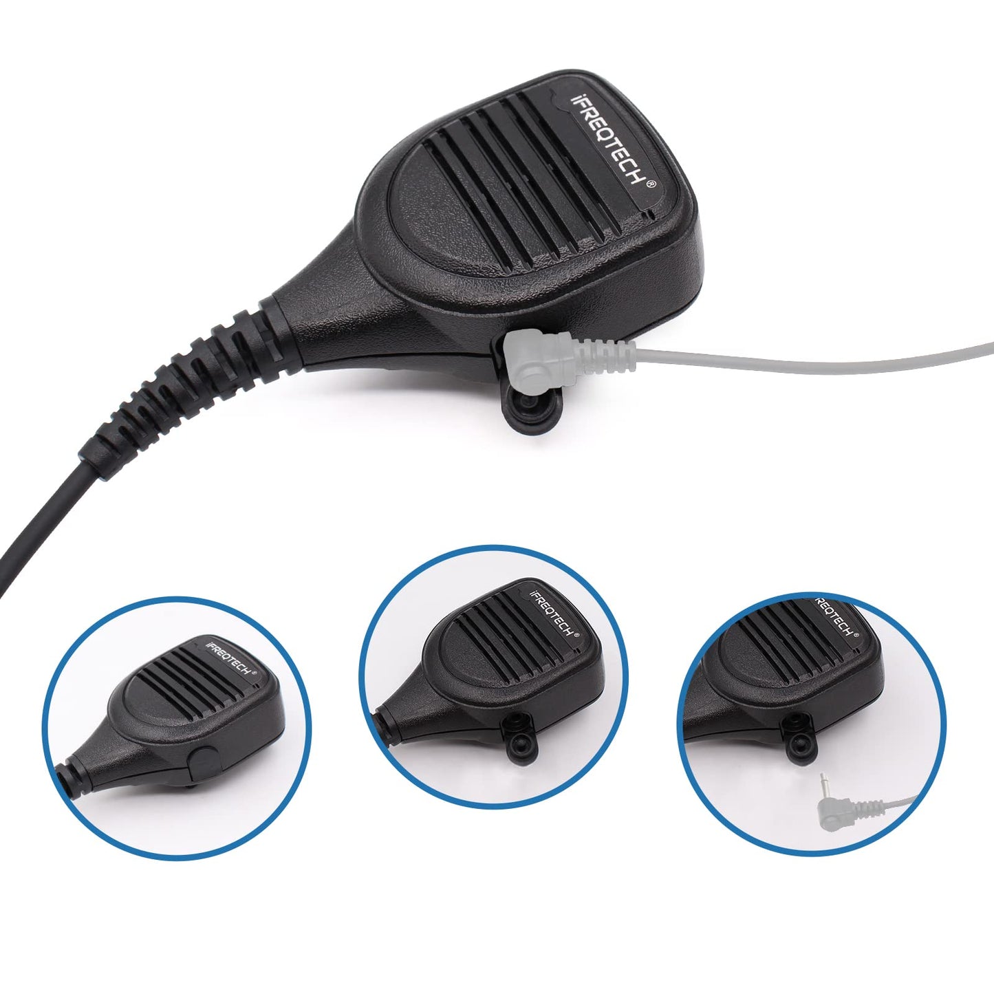 IFREQTECH PMMN4051 PMMN4051B - Micrófono de altavoz remoto con conector de audio de 3,5 mm compatible con radio XTS1500 XTS2500 XTS3000 XTS5000 MTX1000 GP900 GP900 HT1000