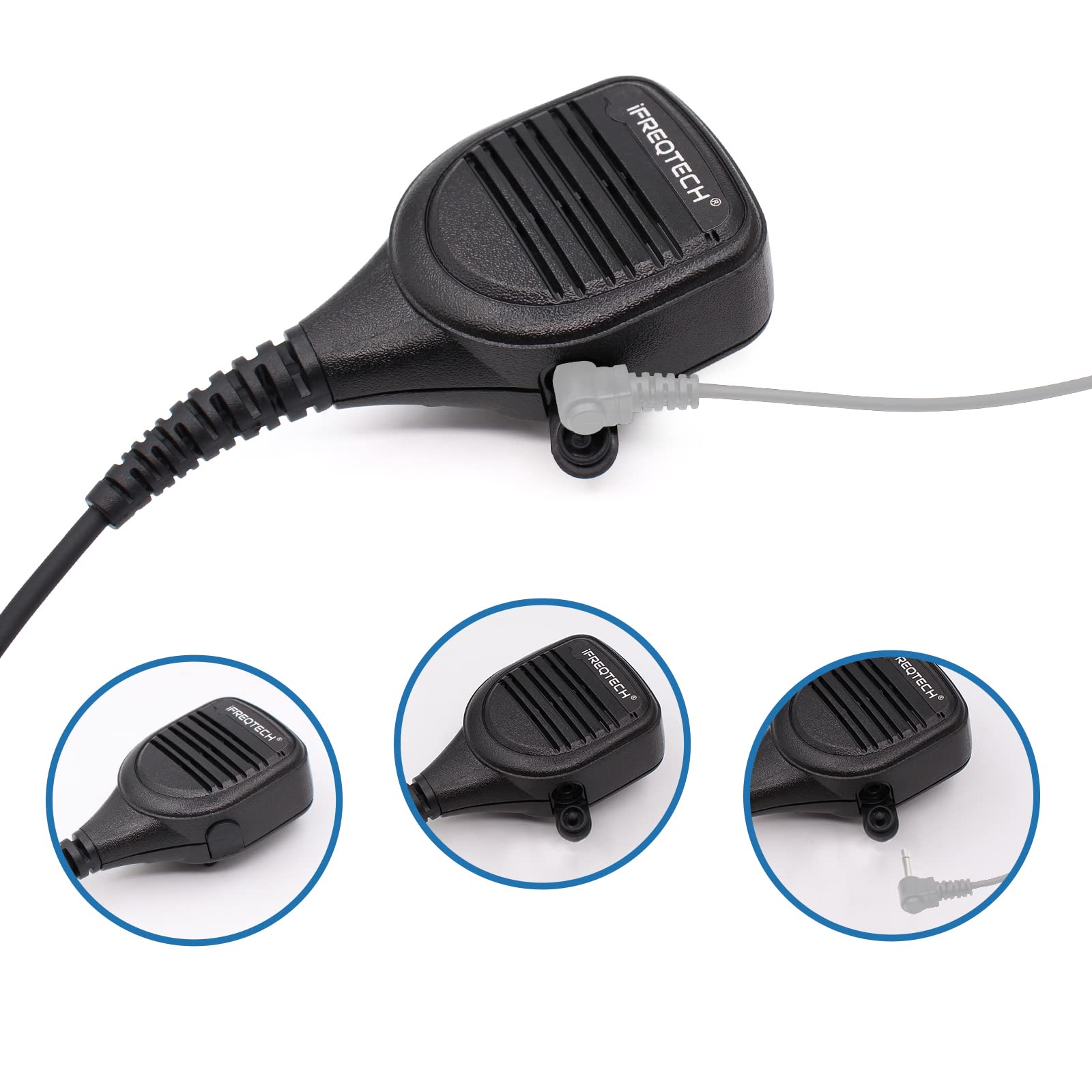 IFREQTECH PMMN4051 PMMN4051B - Micrófono de altavoz remoto con conector de audio de 3,5 mm compatible con radio XTS1500 XTS2500 XTS3000 XTS5000 MTX1000 GP900 GP900 HT1000