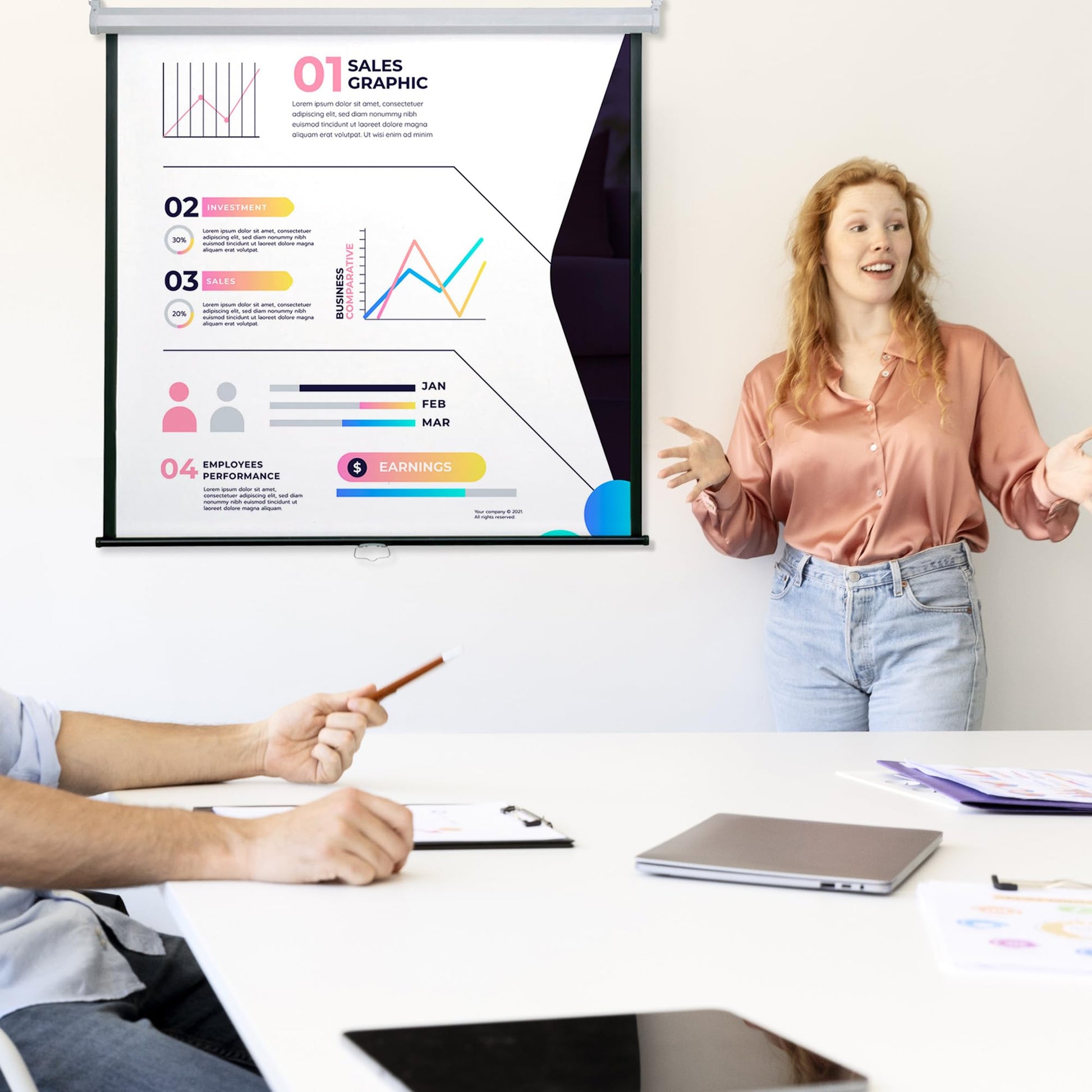 Quartet Pantalla de Proyección Electrica 60" P3967