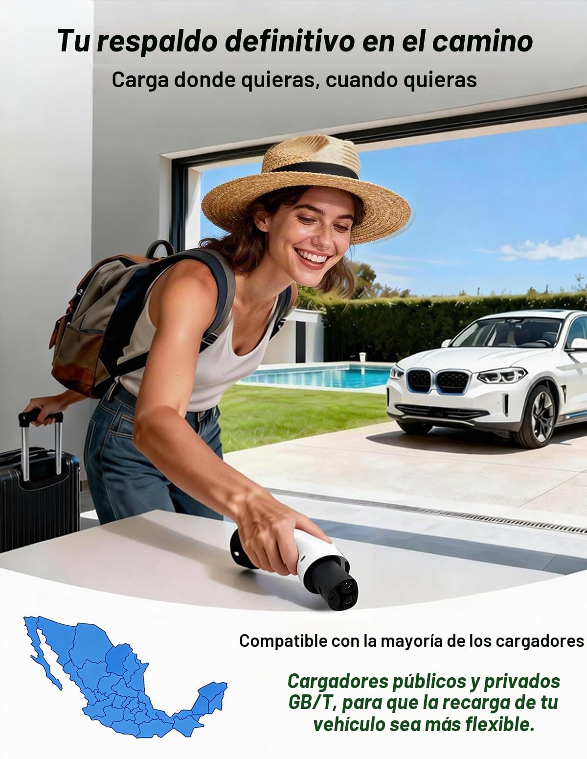 Adaptador EV LMDAYEYU Blanco, Conversor de Carga Portátil y Eficiente para NACS