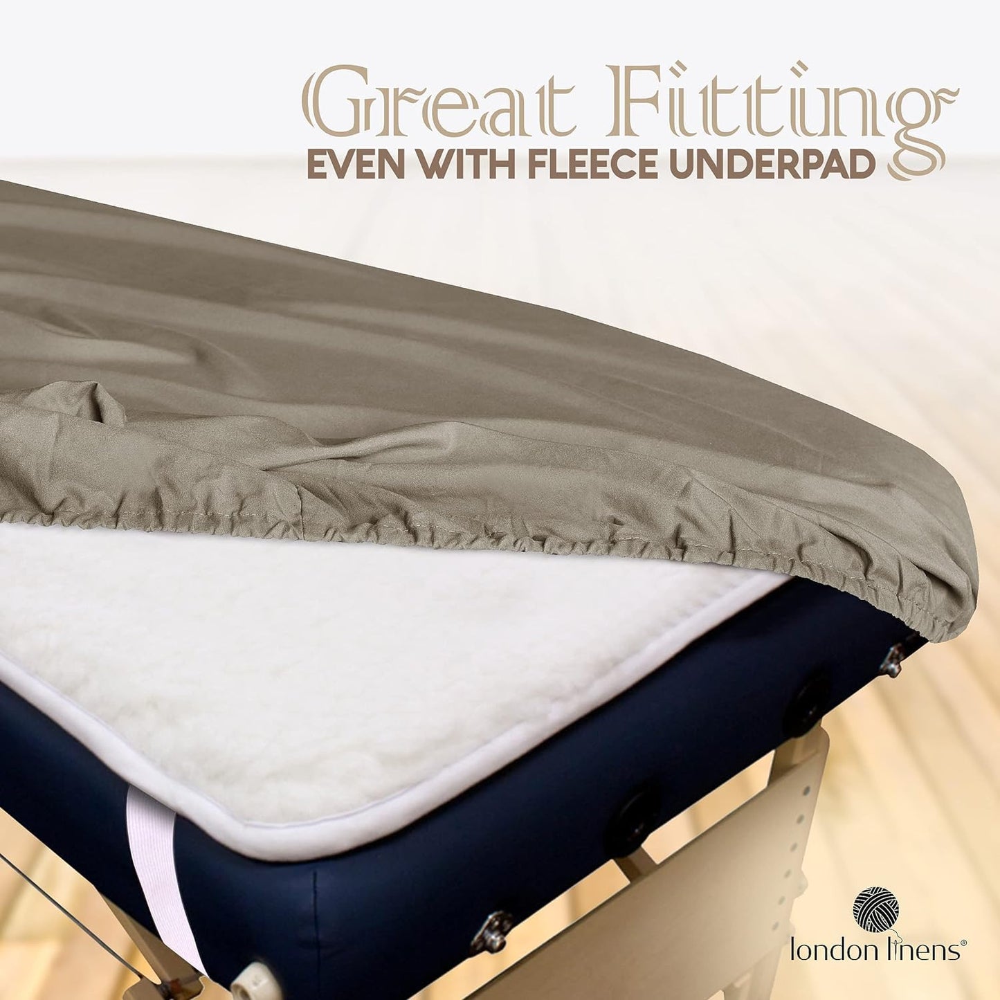 LONDON LINENS - Juego de 2 sábanas de microfibra suave para mesa de masaje, juego de 3 piezas, incluye funda de mesa de masaje, sábana bajera de masaje y funda de reposamanos de masaje (nogal)