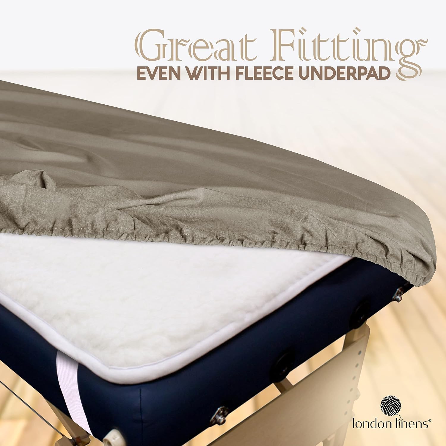 LONDON LINENS - Juego de 2 sábanas de microfibra suave para mesa de masaje, juego de 3 piezas, incluye funda de mesa de masaje, sábana bajera de masaje y funda de reposamanos de masaje (nogal)