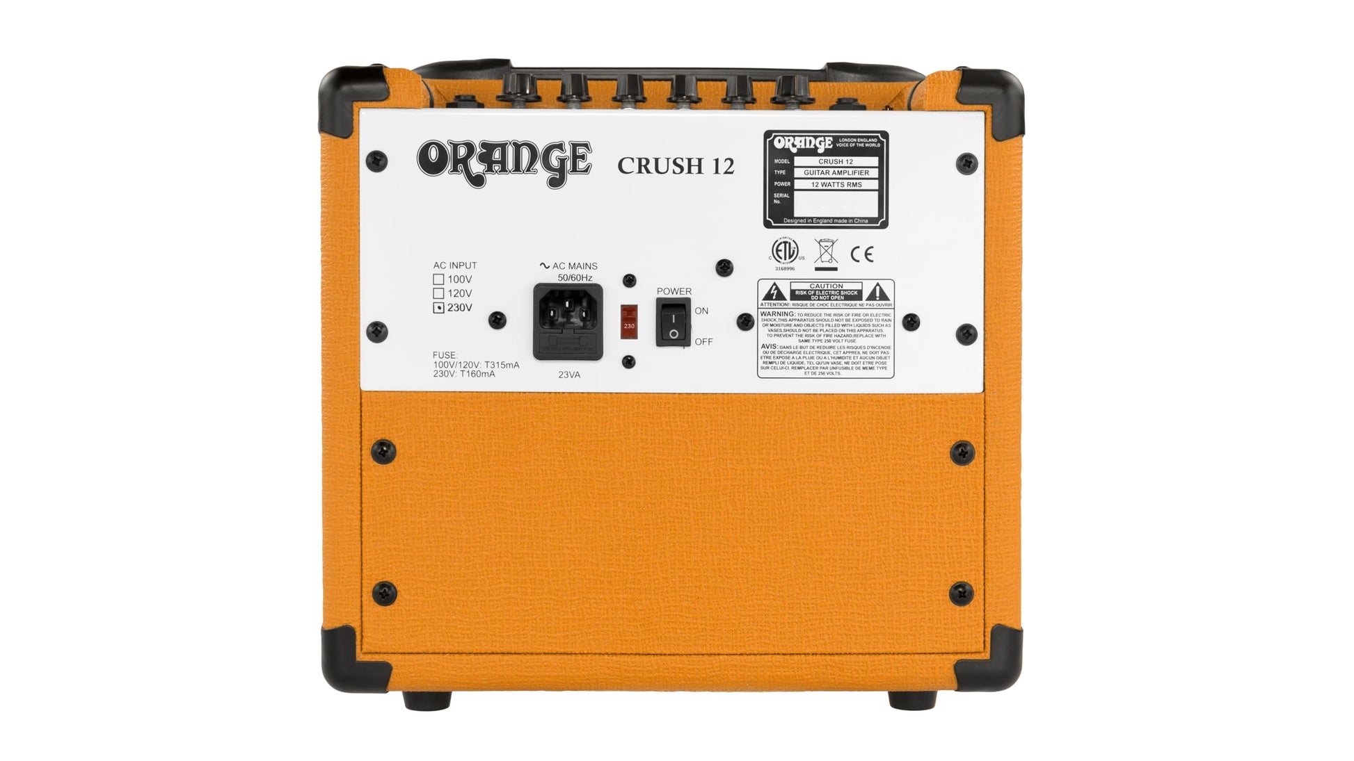Orange Crush 12 12W 6" amplificador de guitarra y altavoz combinado, naranja