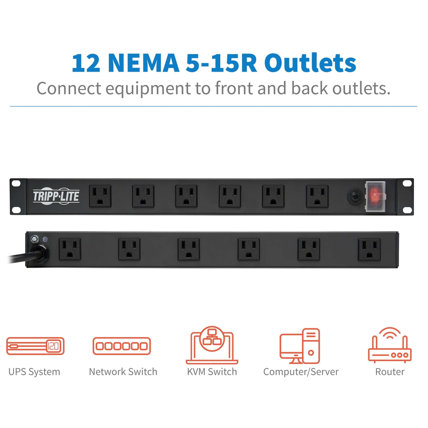 Regleta y Rack Tripp Lite Metal 120V 12 Salidas 1U