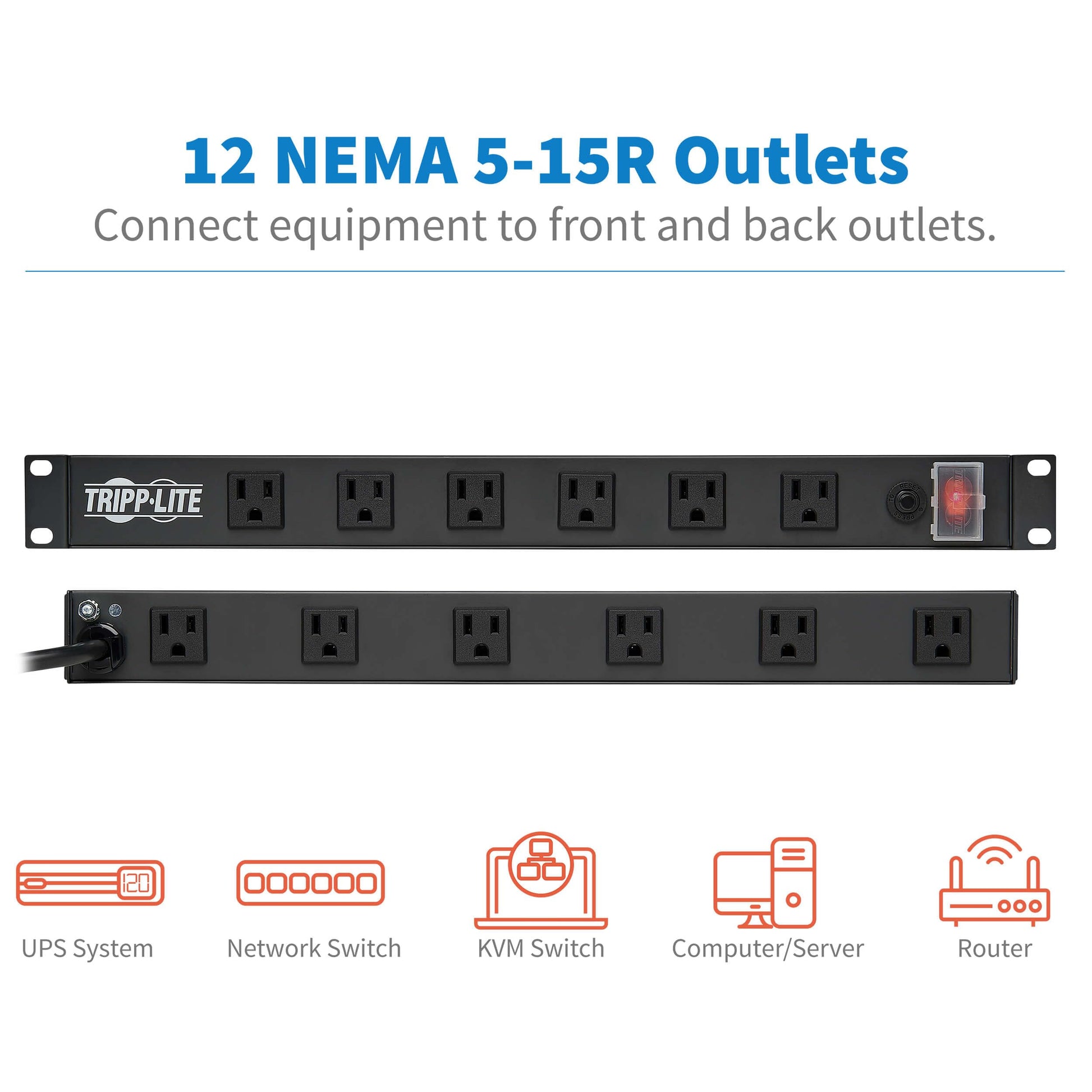 Regleta y Rack Tripp Lite Metal 120V 12 Salidas 1U