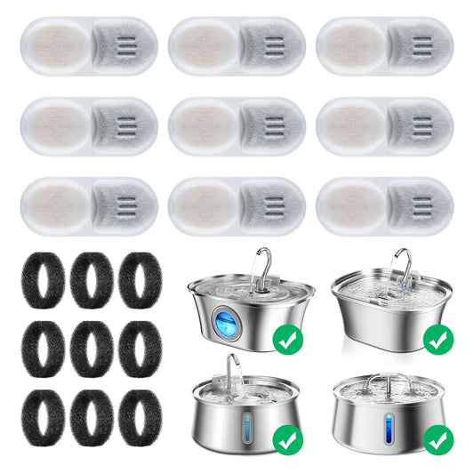 HICC PULE 9 paquetes de filtros de repuesto para fuente de agua para gatos