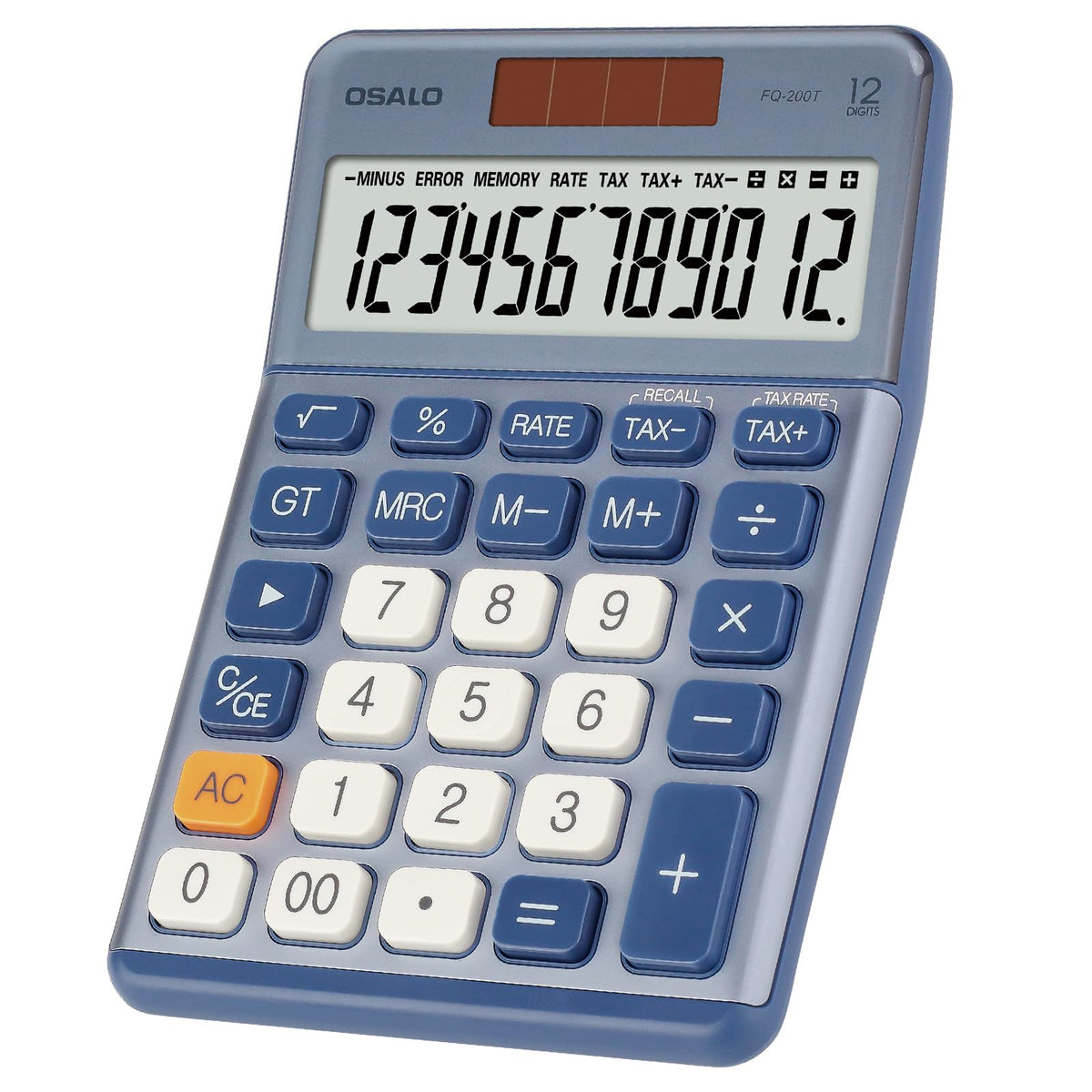 Calculadora de Escritorio Pendancy Negra con Pantalla LCD de 12 Dígitos y Energía Solar para Contabilidad