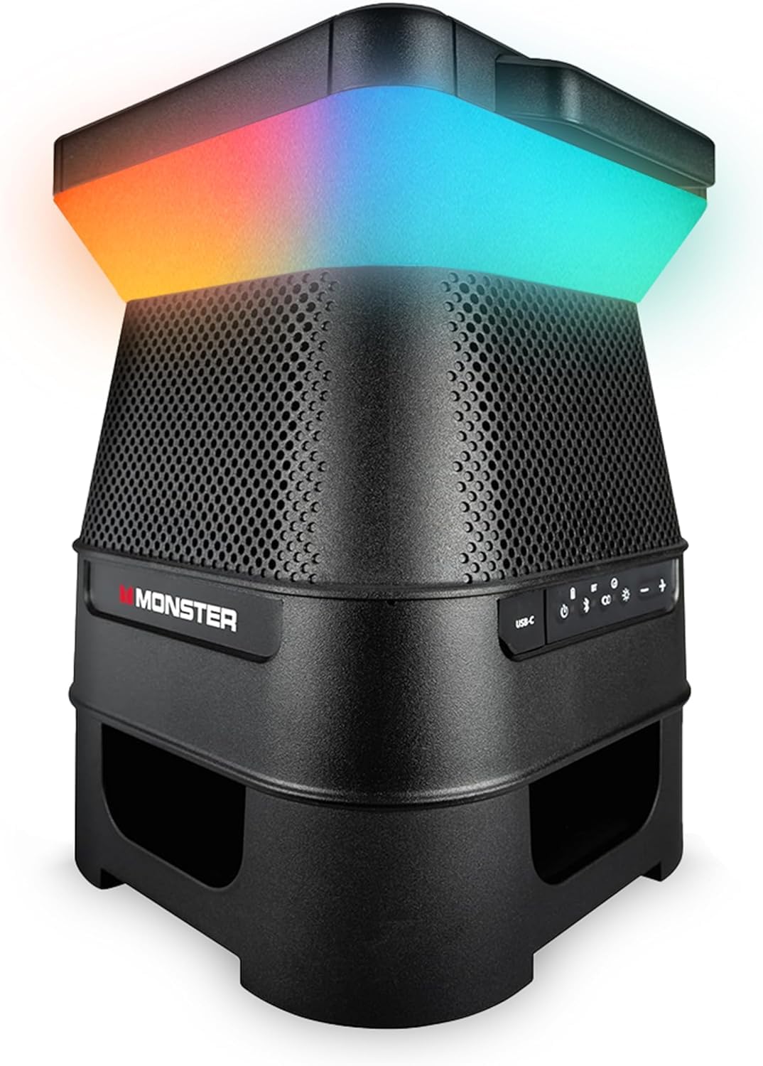 Altavoz Monster Solar X - Altavoz Bluetooth inalámbrico con energía solar, sonido de 360 grados con LED, conexión fácil, 8 horas de reproducción y graves de 30W