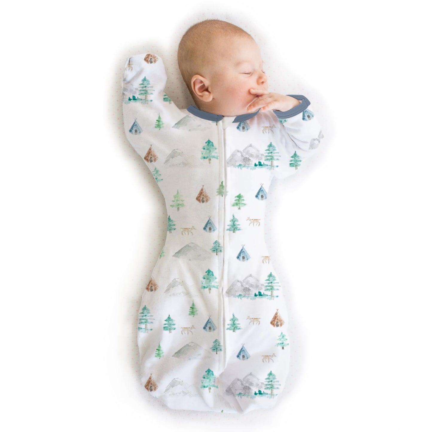 SwaddleDesigns - Saco de Envolver transicional, Mangas de Media Longitud y puños de manopla, para la transición del recién Nacido al Saco de Dormir del bebé, Manta portátil, 3-6 Meses, 14-20 Libras,