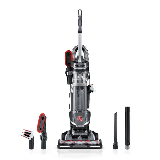 Hoover - Aspiradora Para Mascotas Maxlife Elite Swivel Xl Con Filtración De Medios Hepa, Alfombras Y Pisos Duros, Gris, Vertical Uh75250 Sin Bolsa, 16 Libras