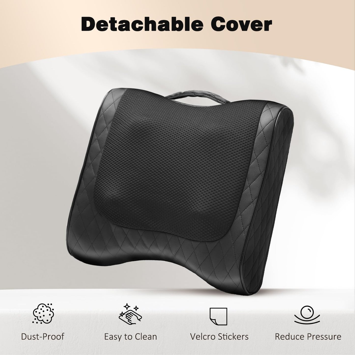 Boriwat - Almohada de masaje de espalda, masajeador eléctrico Shiatsu para aliviar el estrés