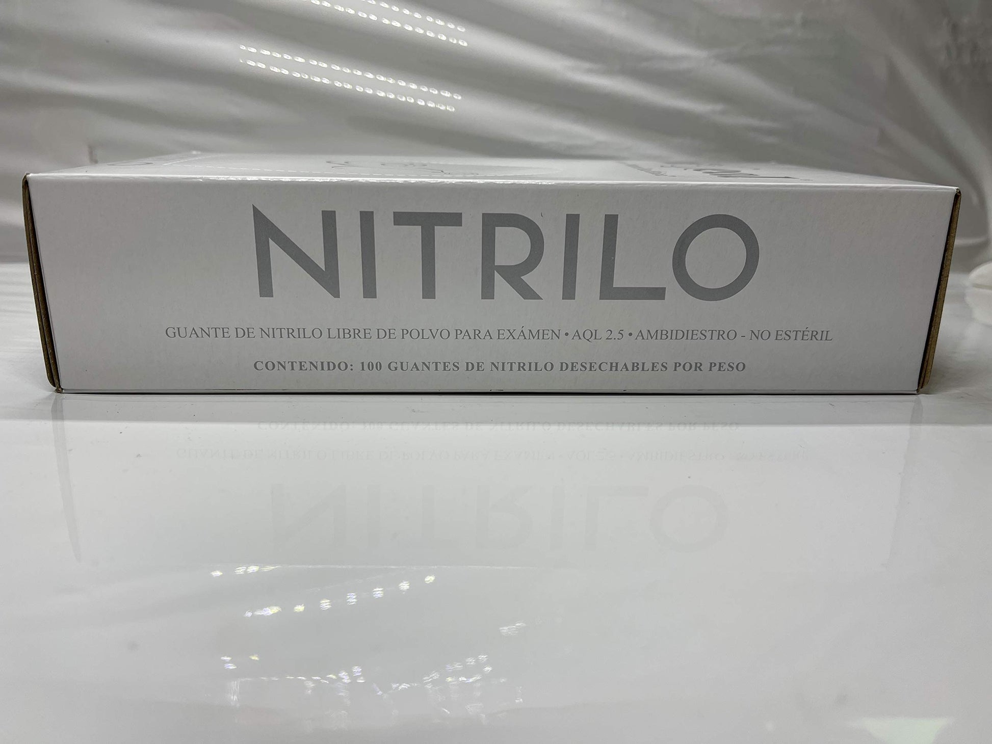 Guante de Nitrilo Uniseal Color Blanco Talla Mediana 100 piezas