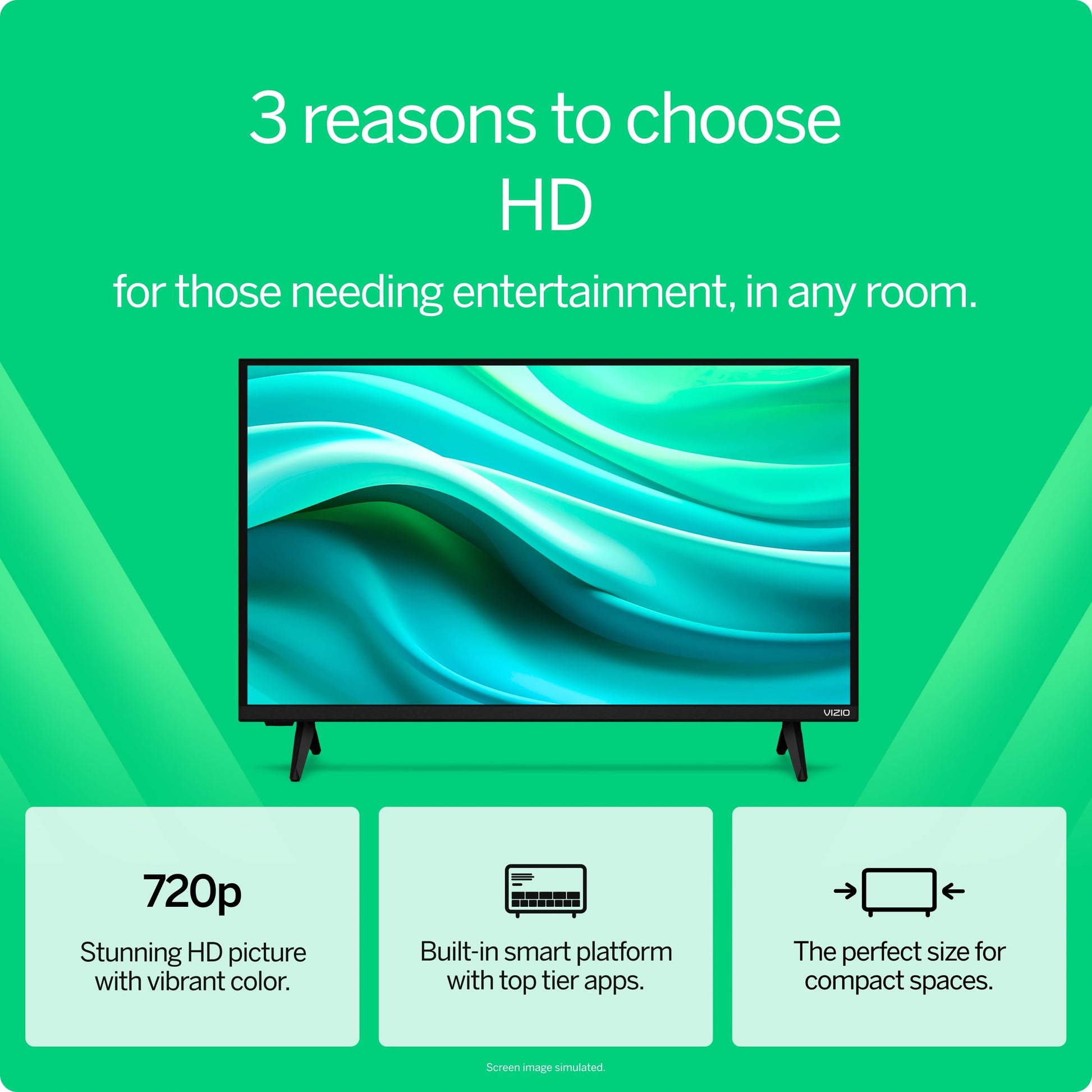 Smart TV LED HD 32 Pulgadas VIZIO Negro con Alexa y Google Cast Integrado