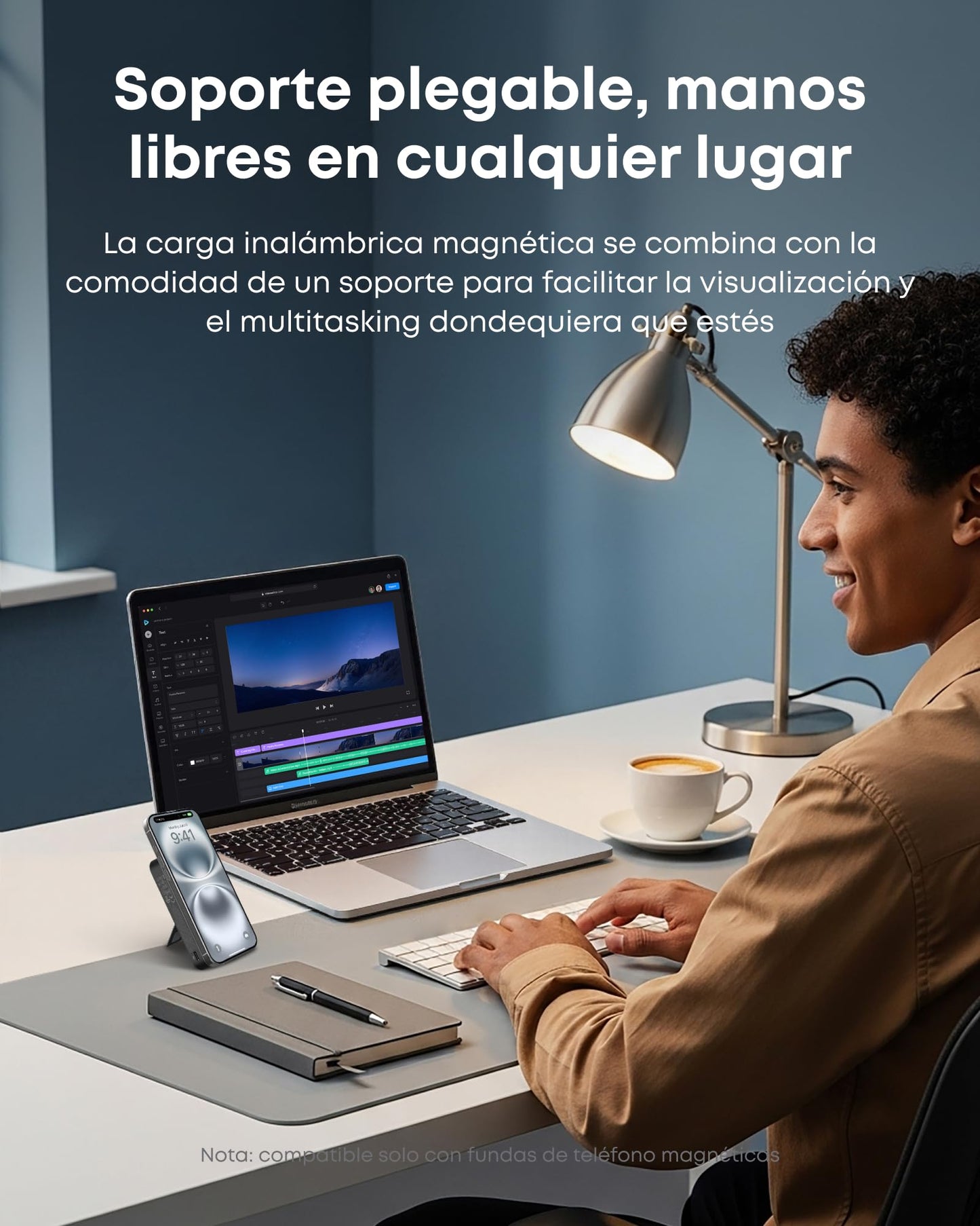 Powerbank Anker MagGo Negro Certificado Qi2 Carga Ultrarápida 15W Compatible con MagSafe 10000mAh Pantalla Inteligente y Soporte Plegable para iPhone 15/14/13/12