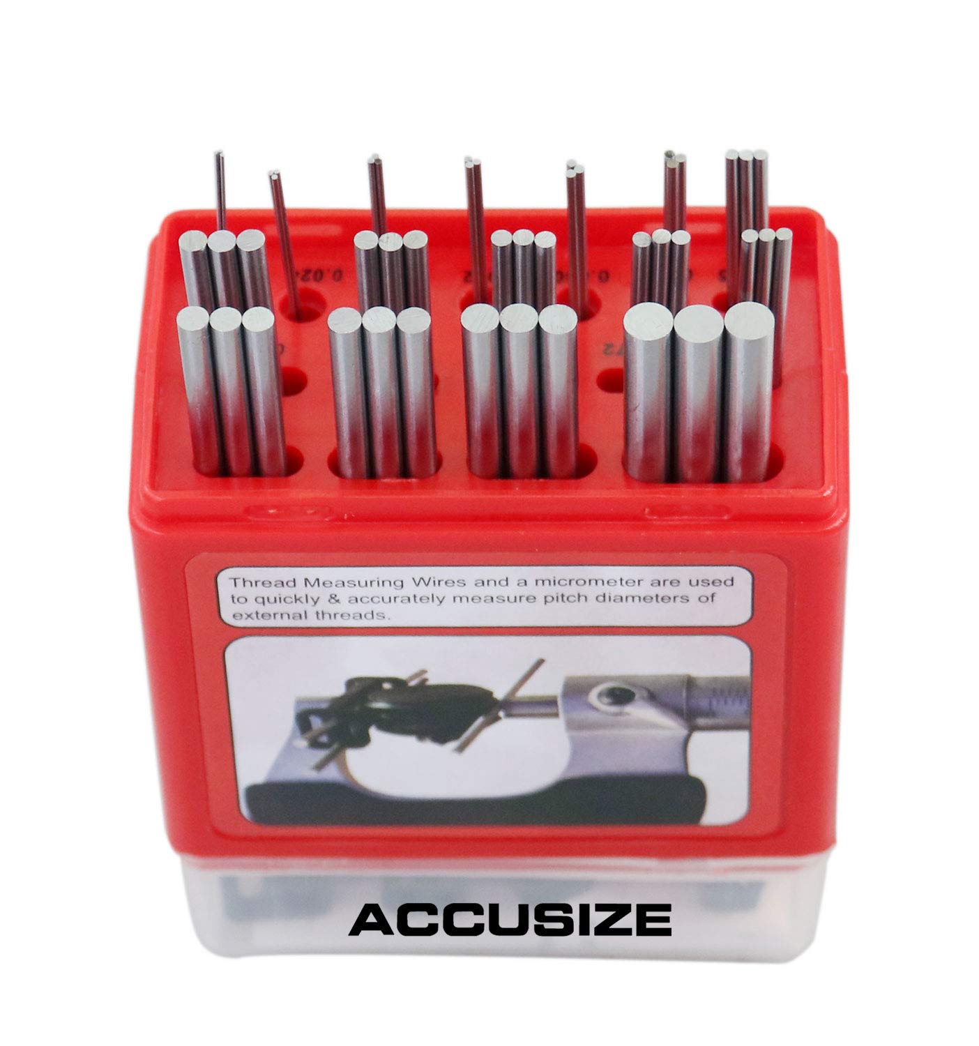 Juego de Cables de Medición de Roscas métricas y estadounidenses Accusize Industrial Tools Eg06-1002