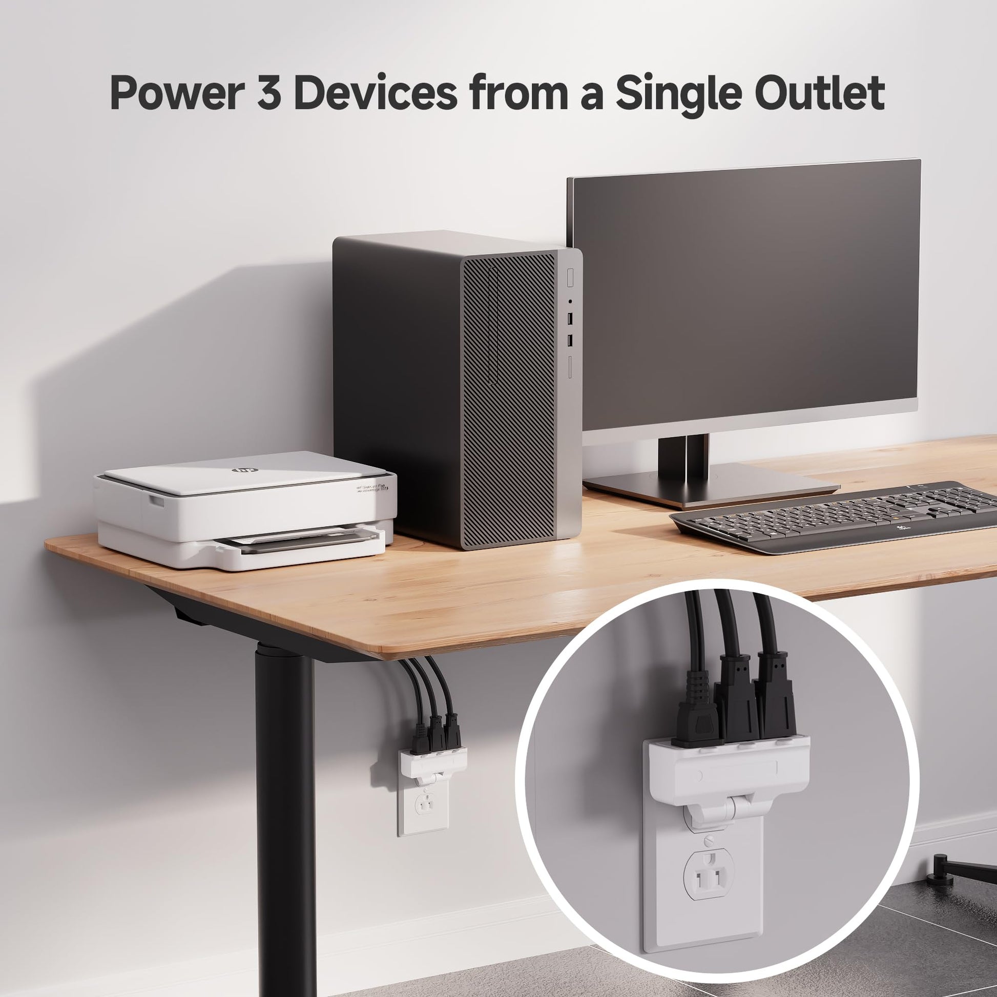 Cable Matters - Juego de 2 salidas de pared giratorios de 180 grados con 3 salidas