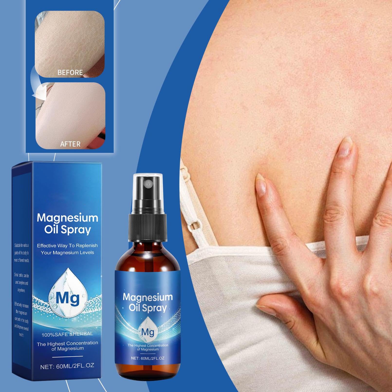 Spray Natural Orgánico de Aceite de Magnesio para Mejorar el Sueño - 60ml