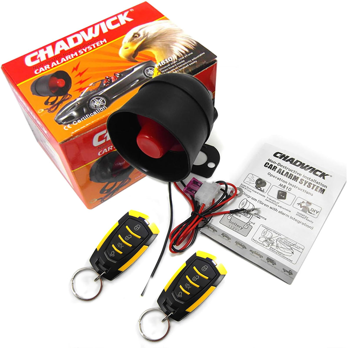 Alarma de Coche CHADWICK Negro con 2 Mandos a Distancia y Sensibilidad de 7 Niveles