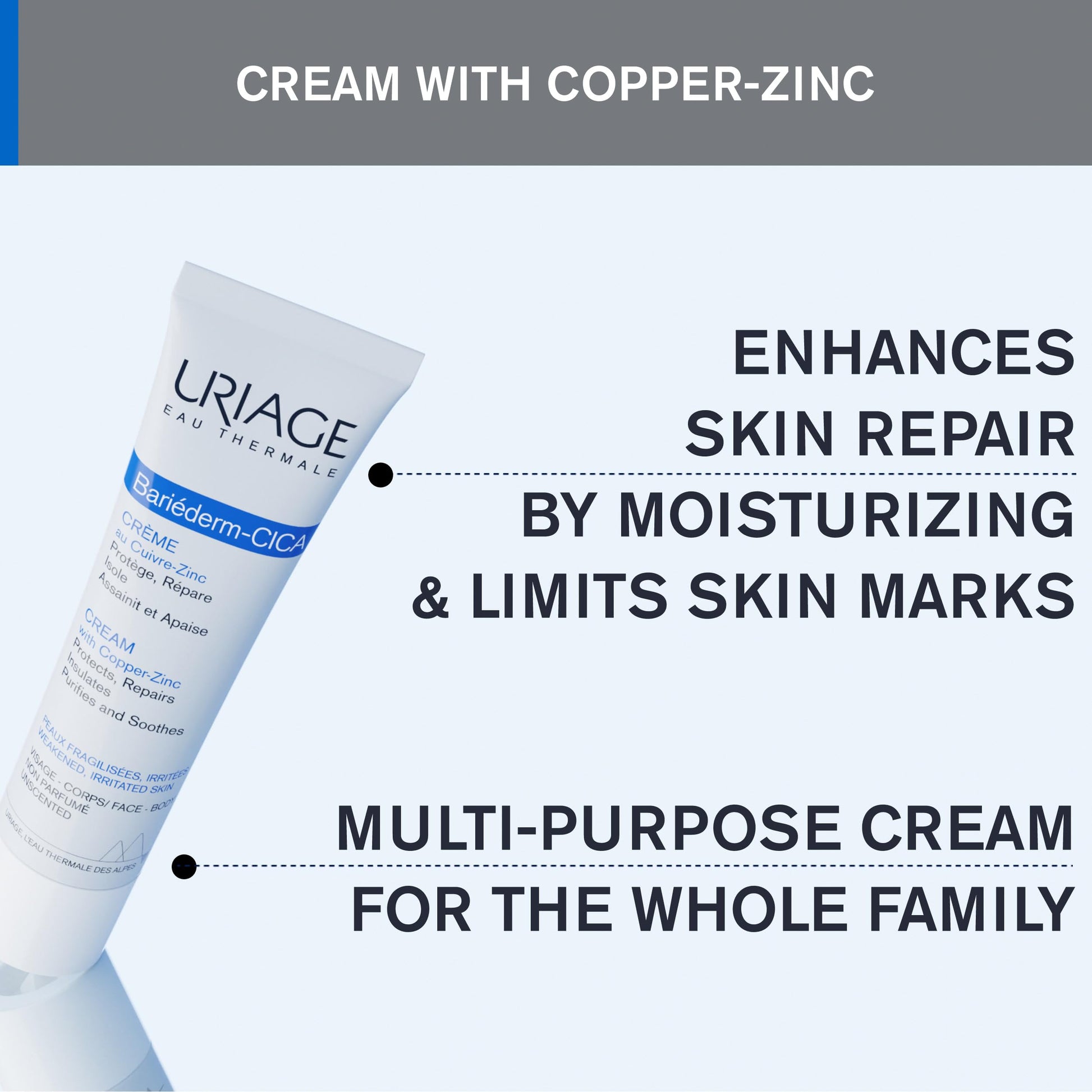 Crema Reparadora Uriage Bariederm-Cica 40ml cobre-zinc y D-pantenol para pieles dañadas