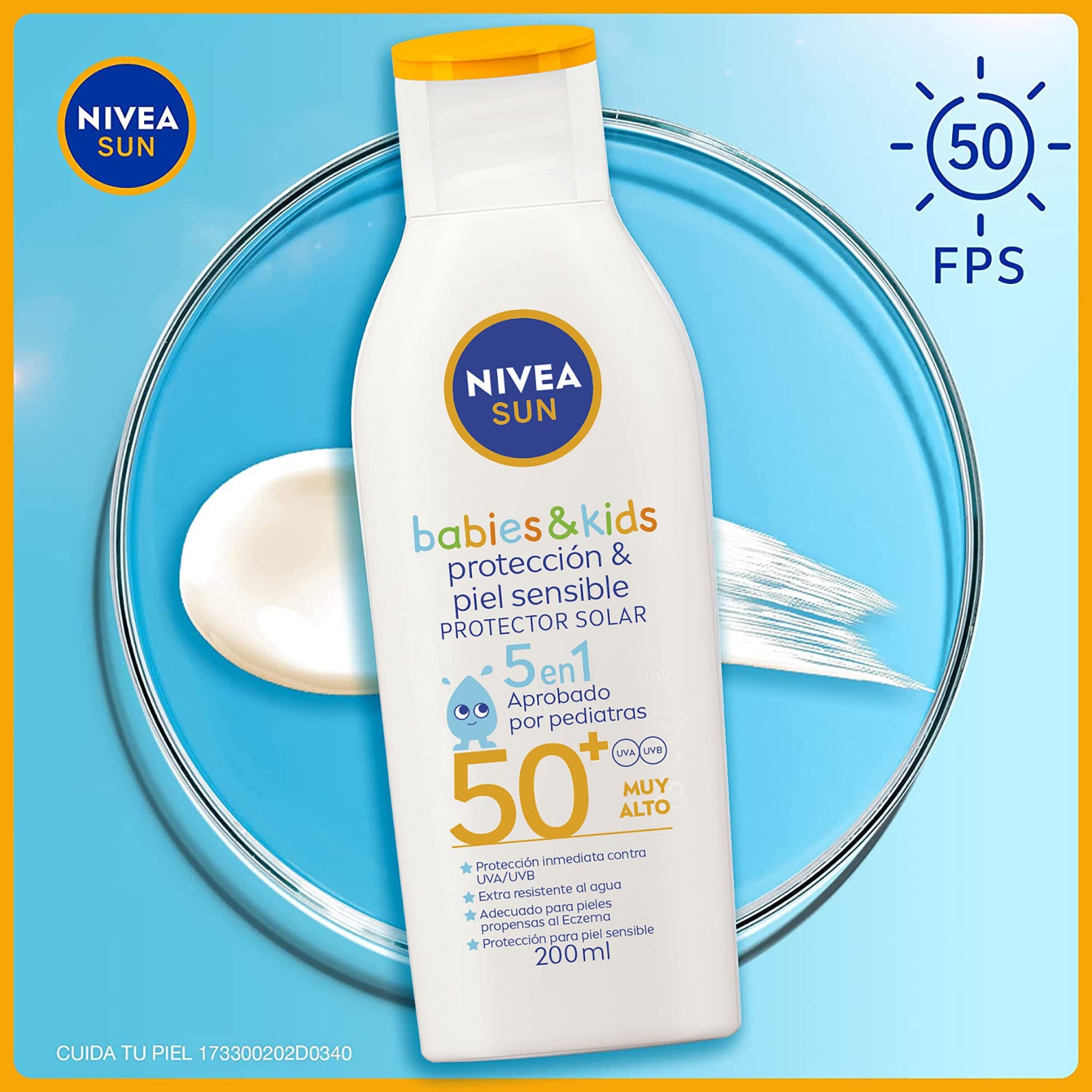 NIVEA SUN KIDS Protector Solar FPS 50+ en Spray Piel Sensible | 200 ml