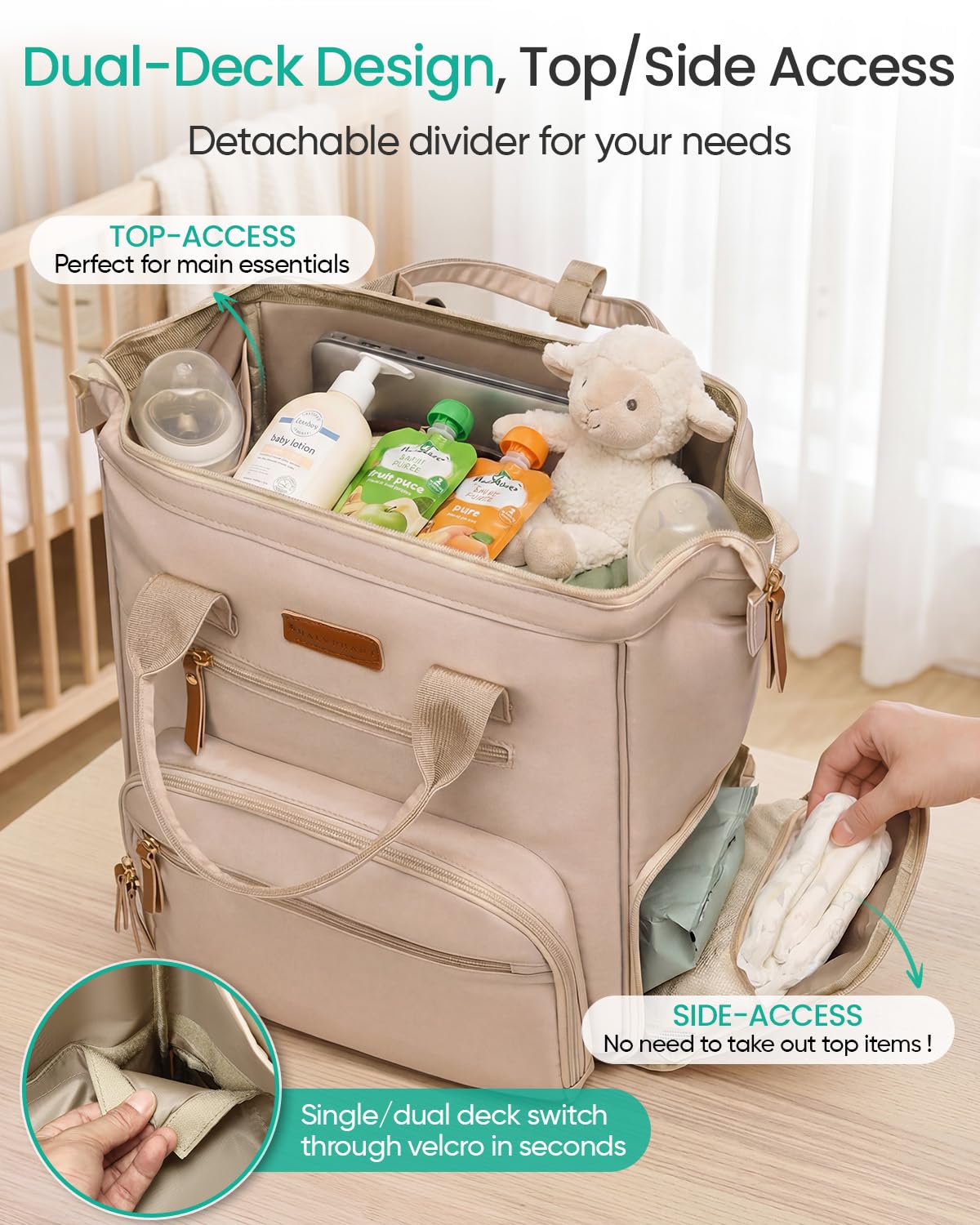 Qualyphant - Bolsa extragrande para extractor de leche con bolsa enfriadora, apta para Spectra S1 S2 Momcozy Medela | Bolsas de bombeo para madres de trabajo, diseño de doble cubierta y convertible