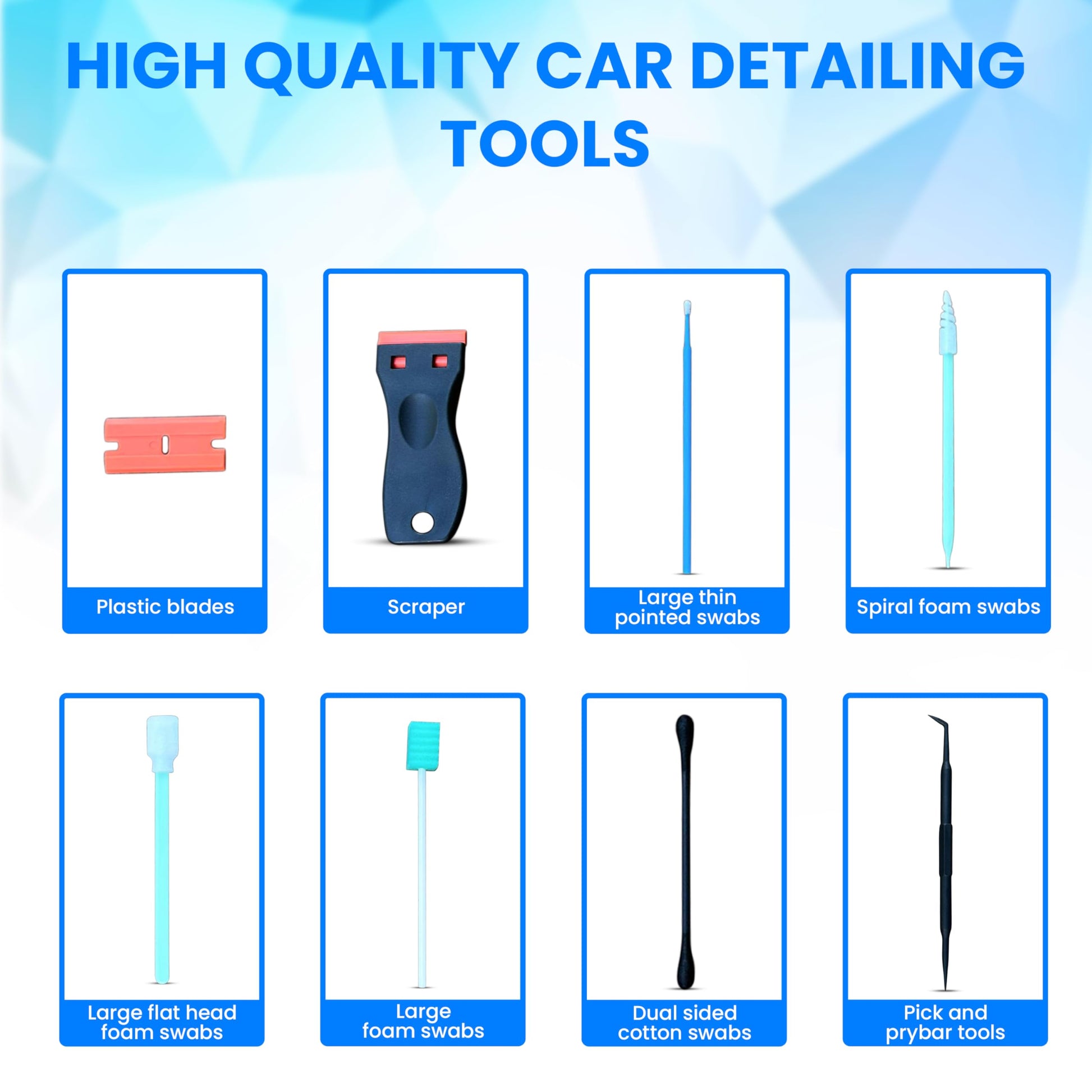 Fine My Auto - Kit de limpieza de coche - Kit de detalles de coche de primera calidad para limpieza profunda, juego de herramientas de limpieza de interiores de coche para cuidado de precisión, kit de