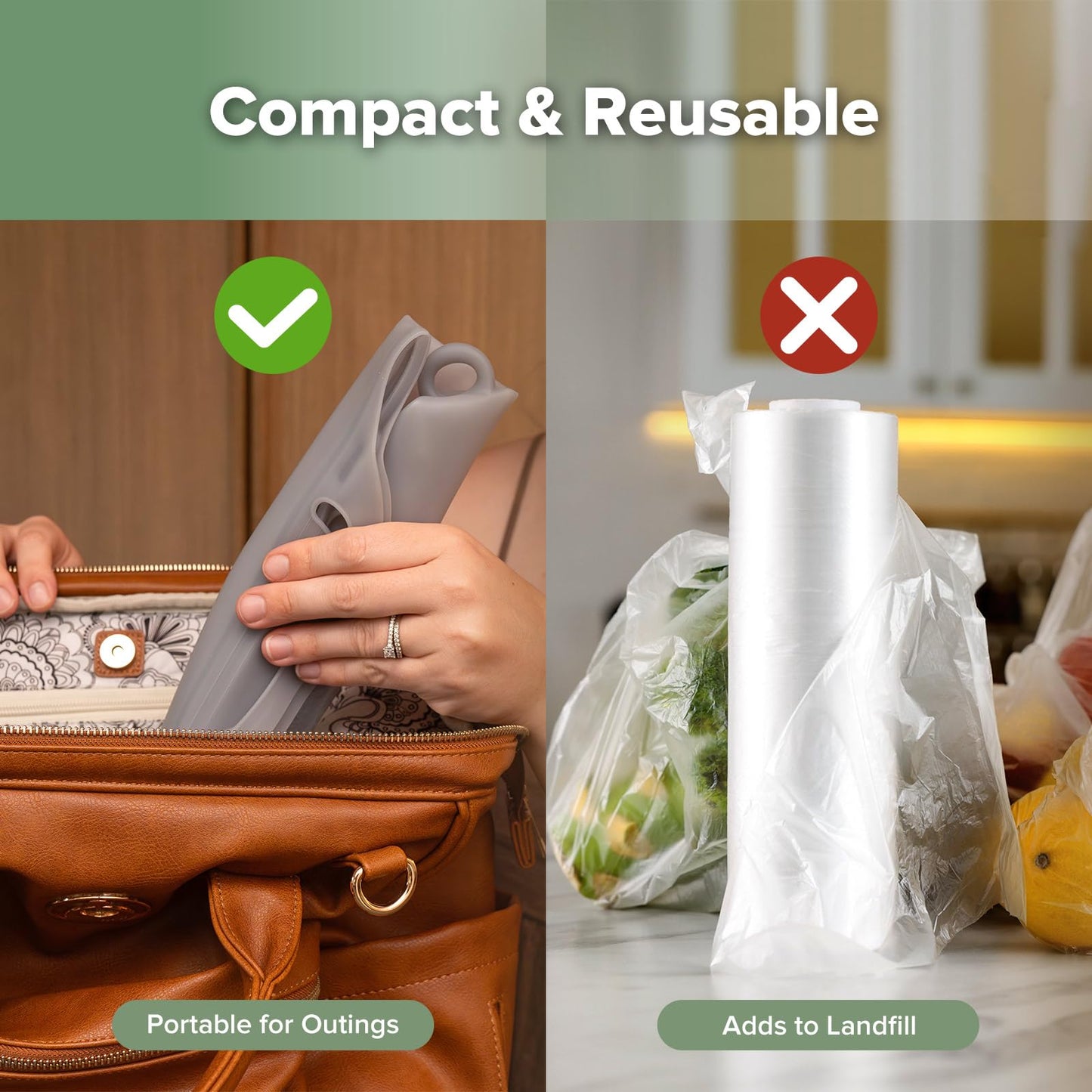 Haakaa - Bolsa de silicona para vaporizador y esterilizador, 2000 ml, bolsas de vapor reutilizables de gran capacidad para biberones, bombas de leche, accesorios, chupetes, mordedores, ideales para el