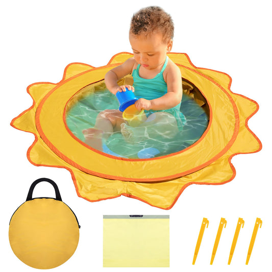Piscina Desplegable Portátil RunNico Azul con Bolsa de Agua para Niños Pequeños