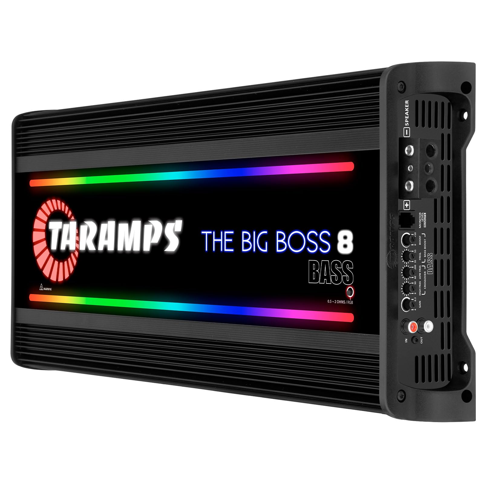 Amplificador Taramps Negro Multiimpedancia Monobloque Clase D 8000 Vatios RMS Audio Inteligente para Coche